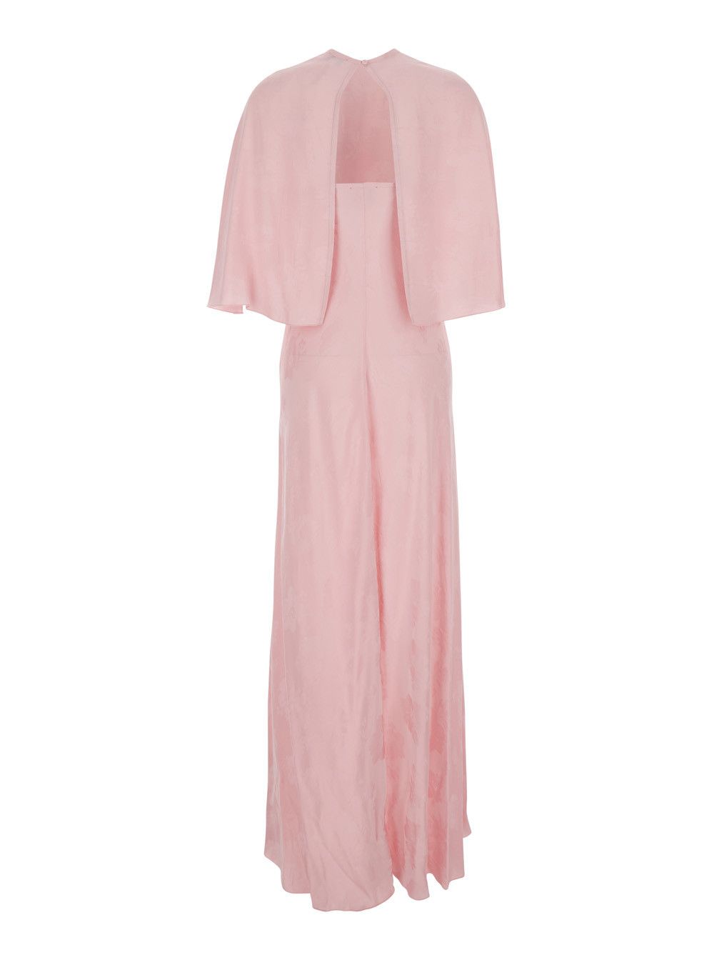 forte_forte Long Dress with All-Over Floral Embroidery and Coordinated Viscose Cape in Pink for Women Size XS / US 0-2 / IT 36-38 - 2 Thumbnail