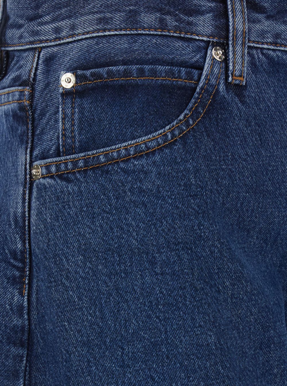 Frame Jeans 'The Bubble' with Cuffed Hem and Structured Leg in Blue Denim for Women Size 25" / US 0 / IT 36 - 3 Thumbnail