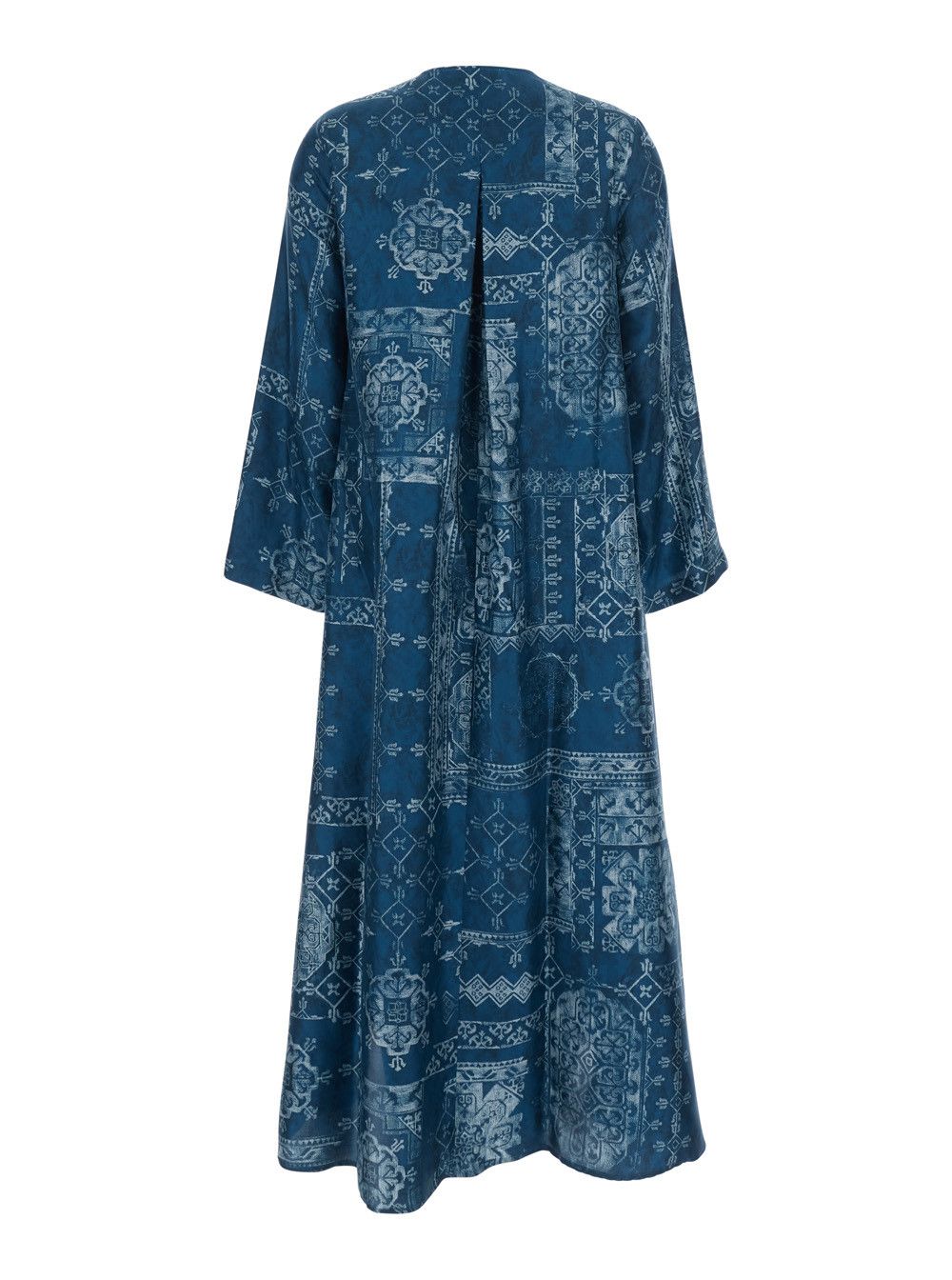 Missoni Long Dress 'Garcia' with V-Neck and All-Over Print in Blue Silk for Women Size M / US 6-8 / IT 42-44 - 2 Thumbnail