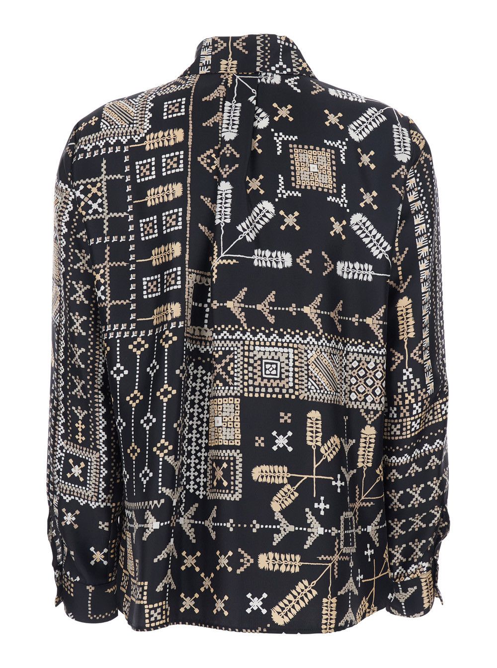 Missoni Black Silk Shirt with Pointed Collar and All-Over Print for Women Size L / US 10 / IT 46 - 2 Thumbnail