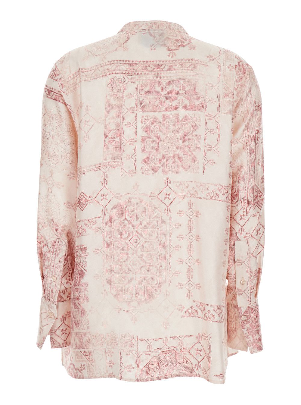 Missoni Shirt with Raised Collar and All-Over Print in Pink Silk for Women Size M / US 6-8 / IT 42-44 - 2 Thumbnail