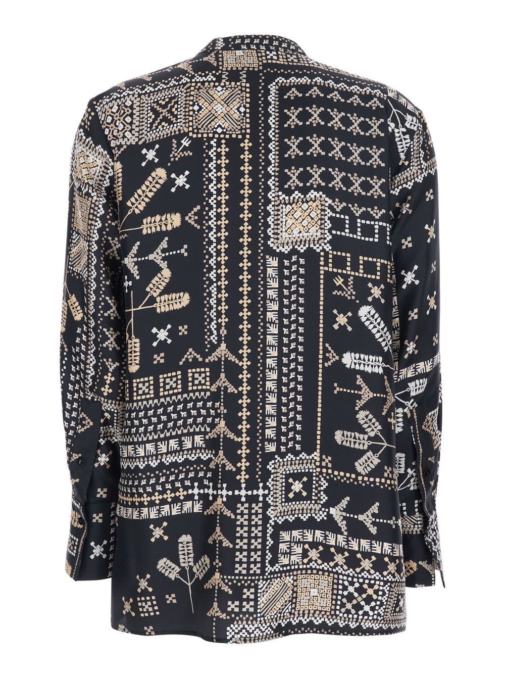 Missoni Black Silk Shirt with Raised Collar and All-Over Print for Women Size M / US 6-8 / IT 42-44 - 2 Thumbnail