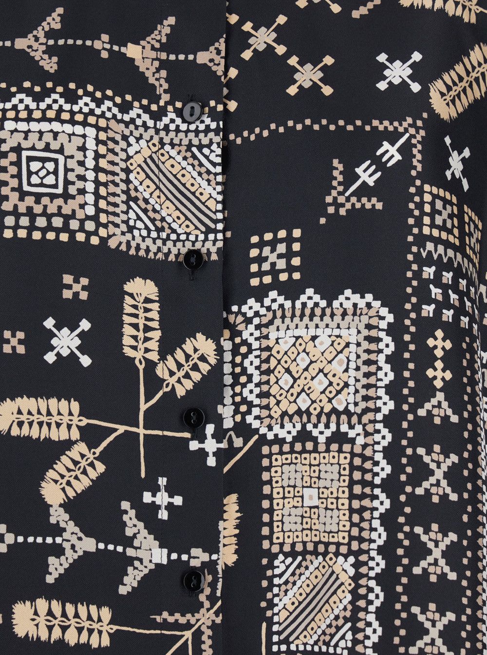 Missoni Black Silk Shirt with Raised Collar and All-Over Print for Women Size M / US 6-8 / IT 42-44 - 3 Thumbnail