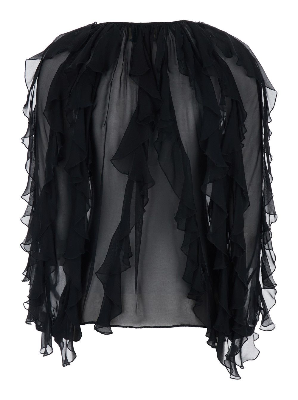 Missoni Blouse 'Canela' with V-Neck and Ruches Design in Black Viscose and Silk for Women Size M / US 6-8 / IT 42-44 - 2 Thumbnail