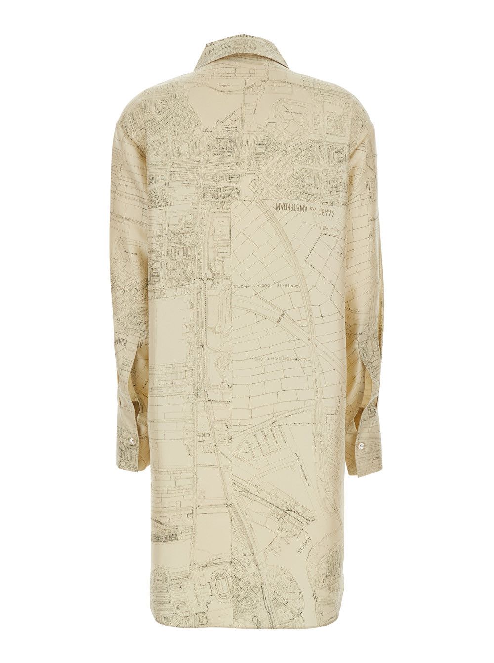 Rohe Beige Silk Shirt with Pointed Collar and All-Over Print for Women Size XS / US 0-2 / IT 36-38 - 2 Thumbnail
