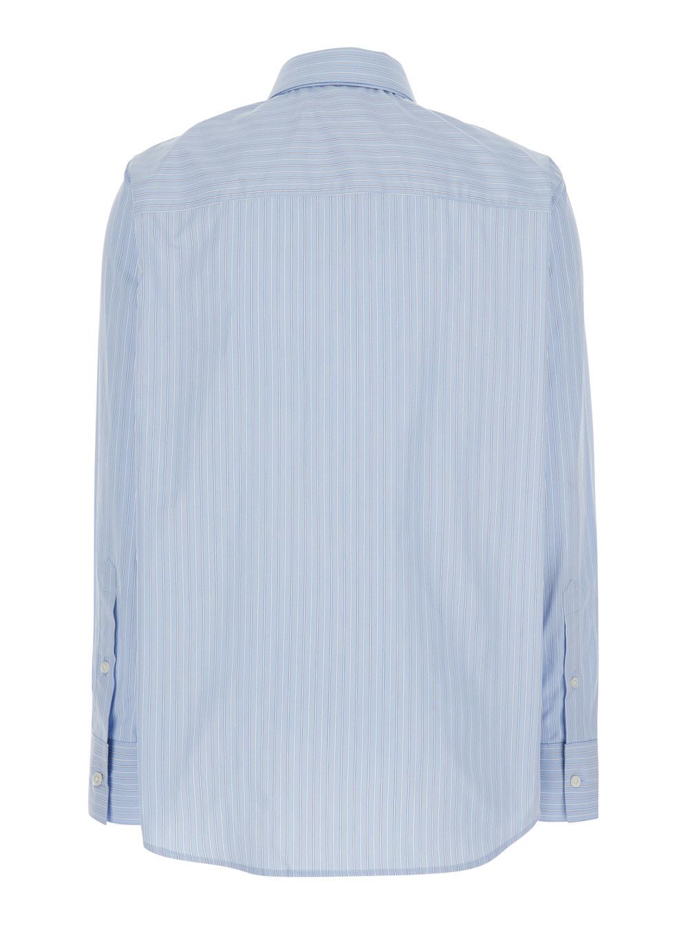 Rohe Blue Shirt with Double Collar and All-Over Striped Motif in Cotton for Women Size S / US 4 / IT 40 - 2 Thumbnail
