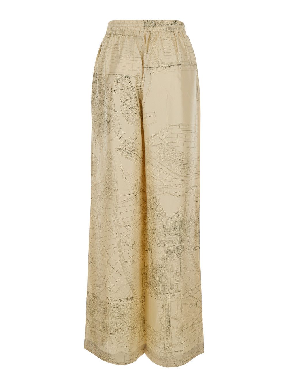Rohe Beige Silk Pants with Elastic Waist and Drawstring and All-Over Print for Women Size 26" / US 2 / IT 38 - 2 Thumbnail