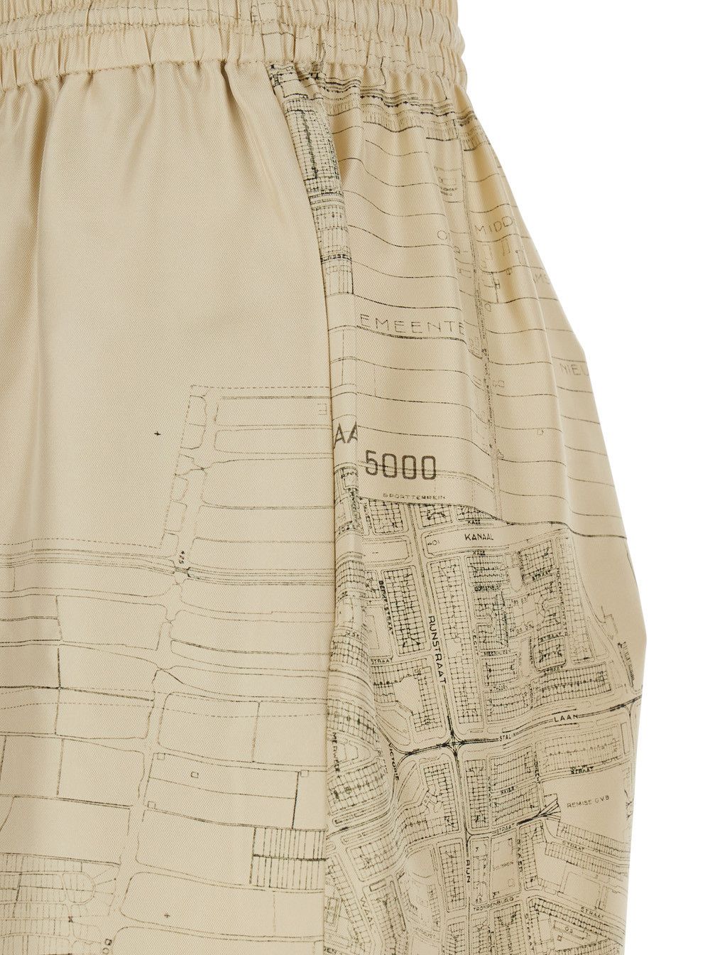 Rohe Beige Silk Pants with Elastic Waist and Drawstring and All-Over Print for Women Size 27" / US 4 / IT 40 - 3 Thumbnail