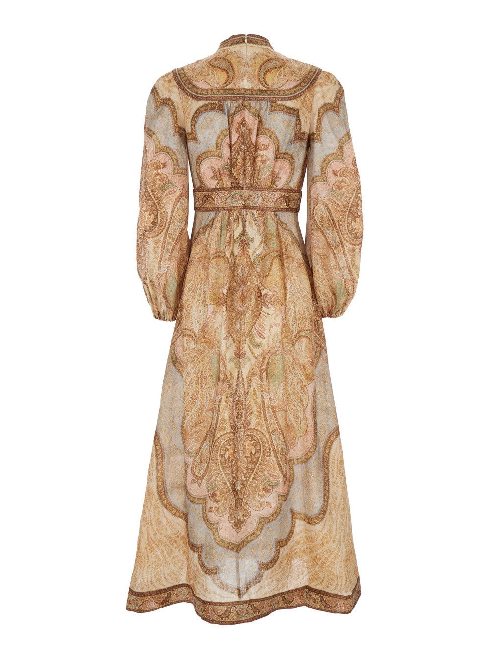 Zimmermann 'Wanderlust' Multicolor Long Dress with V Neck and All-Over Paisley Motif in Linen Woman Size M / US 6-8 / IT 42-44 - 2 Thumbnail
