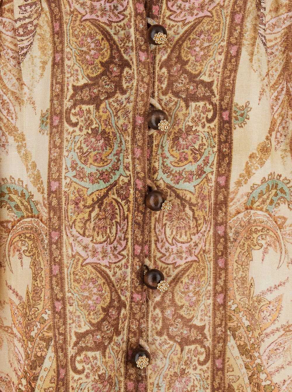 Zimmermann 'Wanderlust' Multicolor Long Dress with V Neck and All-Over Paisley Motif in Linen Woman Size M / US 6-8 / IT 42-44 - 3 Thumbnail
