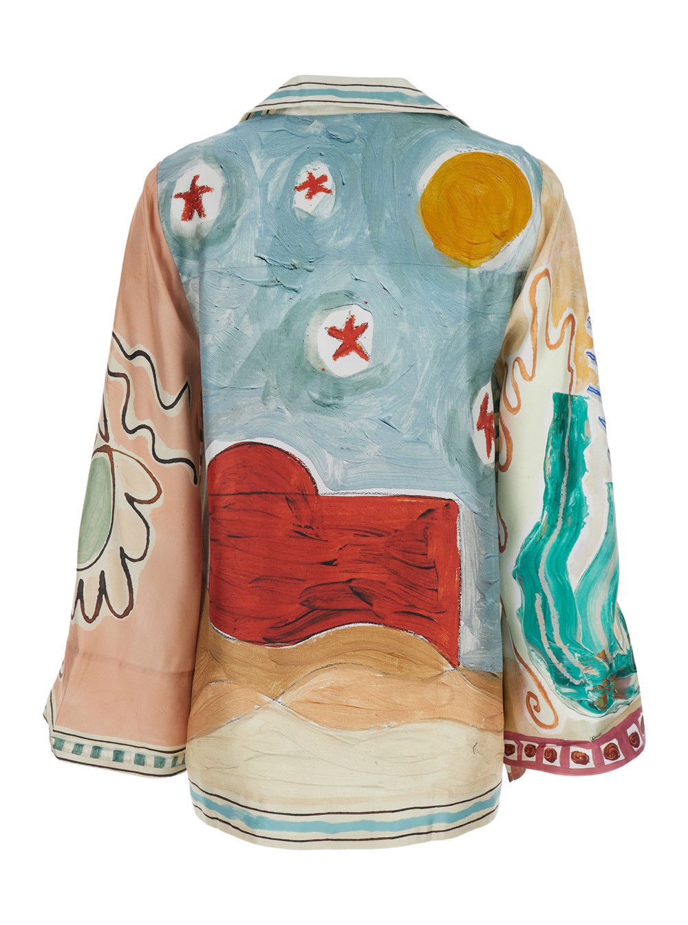 ALEMAIS 'Michelle' Multicolor Shirt with Cuban Collar and All-Over Geometric Motif in Silk for Women Size XS / US 0-2 / IT 36-38 - 2 Thumbnail