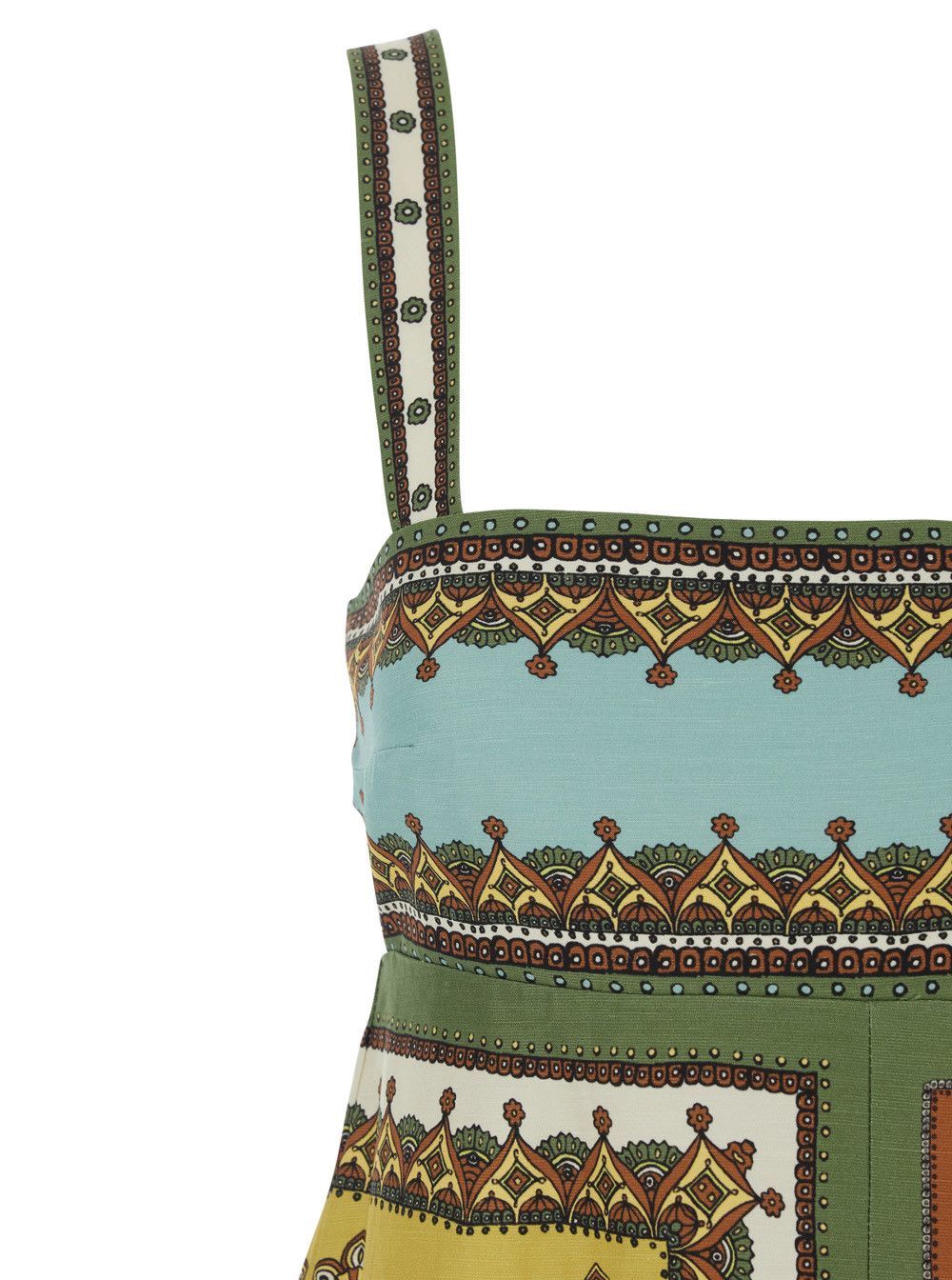 ALEMAIS 'Contina' Multicolor Long Dress with Square Neckline and All-Over Geometric Print in Viscose Blend for Women Size M / US 6-8 / IT 42-44 - 3 Thumbnail