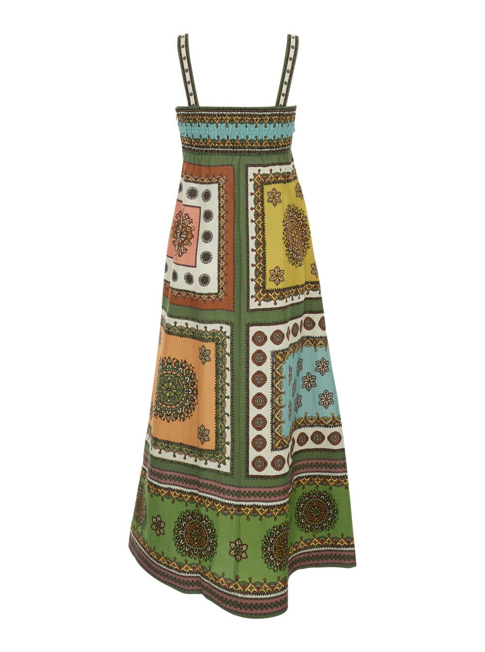 ALEMAIS 'Contina' Multicolor Long Dress with Square Neckline and All-Over Geometric Print in Viscose Blend for Women Size M / US 6-8 / IT 42-44 - 2 Thumbnail