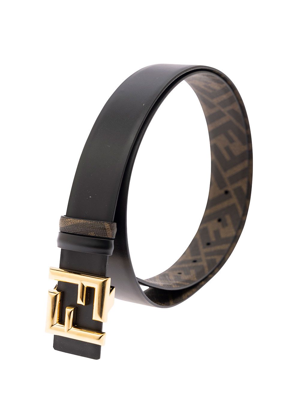 Fendi Black Reversible Belt with FF Buckle in Smooth Leather Man Size ONE SIZE - 2 Thumbnail