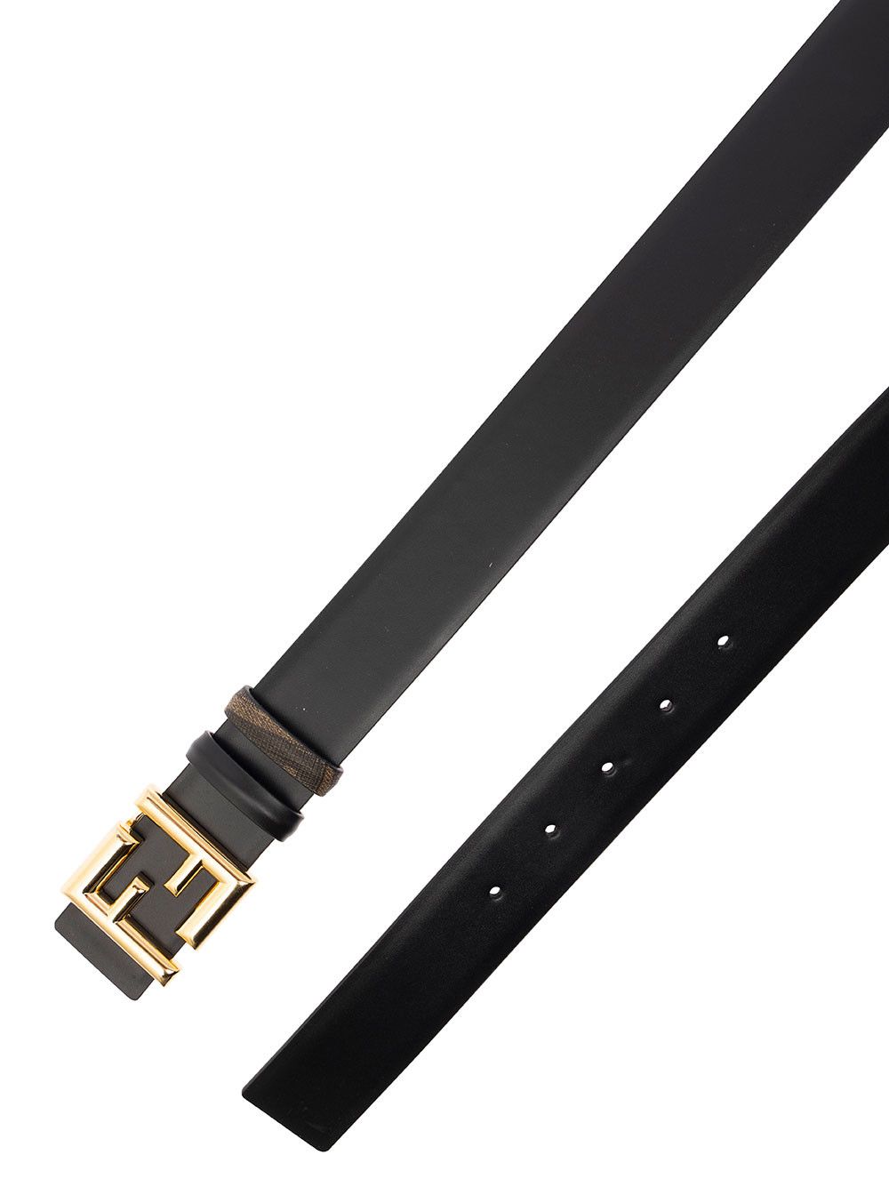 Fendi Black Reversible Belt with FF Buckle in Smooth Leather Man Size ONE SIZE - 3 Thumbnail
