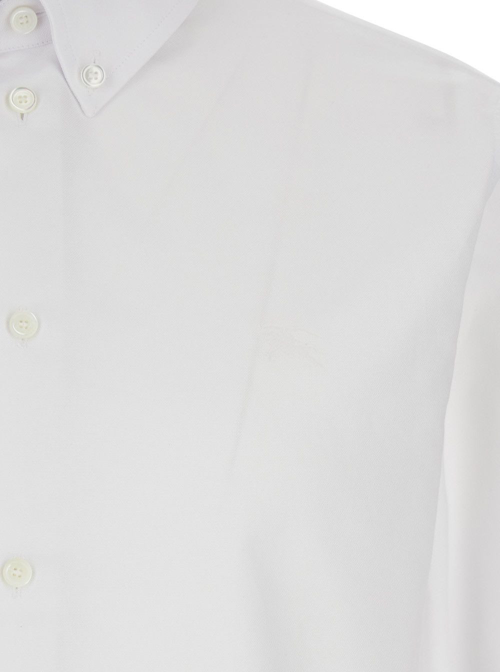 Burberry White Shirt with Button Down Collar in Cotton Man Size US L / EU 52-54 / 3 - 3 Thumbnail