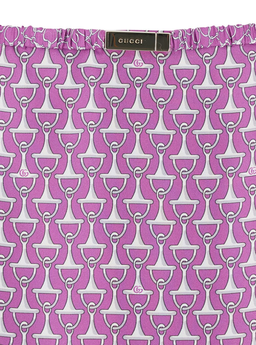 Gucci Purple Skirt with Front Logo Patch and All-Over Print for Women Size 28" / US 6 / IT 42 - 3 Thumbnail