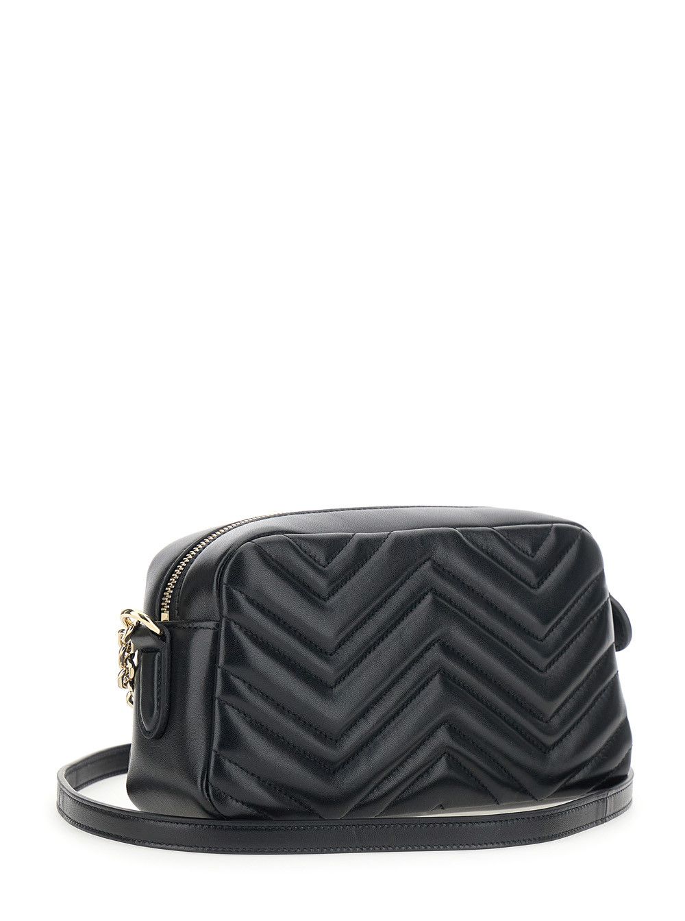 Gucci 'GG Marmont' Black Small Shoulder Bag with Chain Strap and GG Plate on Front in Leather for Women Size ONE SIZE - 3 Thumbnail