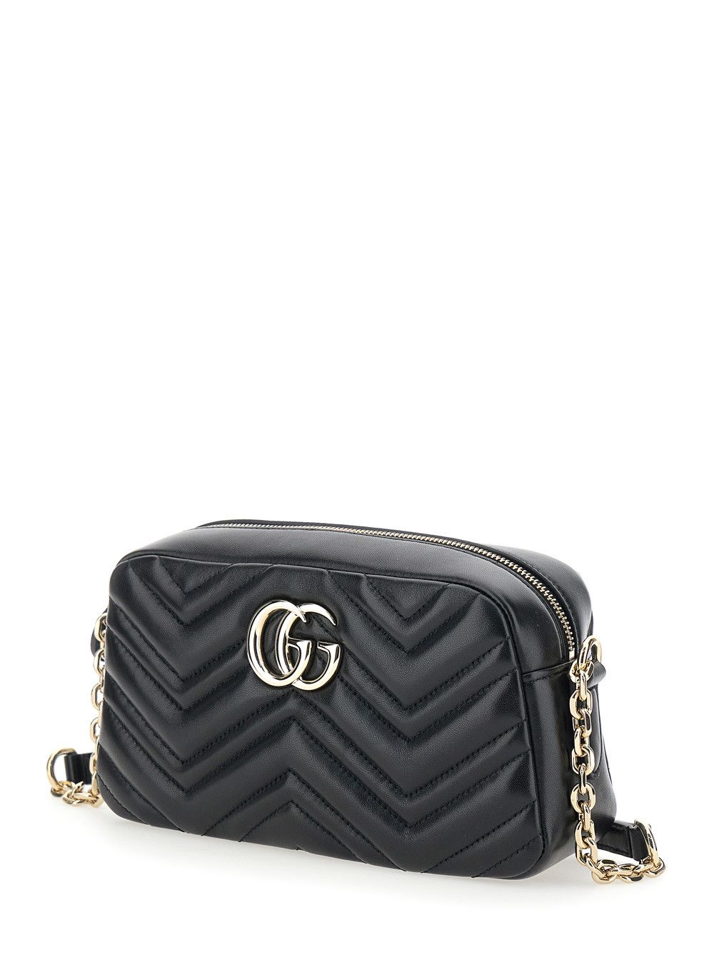 Gucci 'GG Marmont' Black Small Shoulder Bag with Chain Strap and GG Plate on Front in Leather for Women Size ONE SIZE - 2 Thumbnail