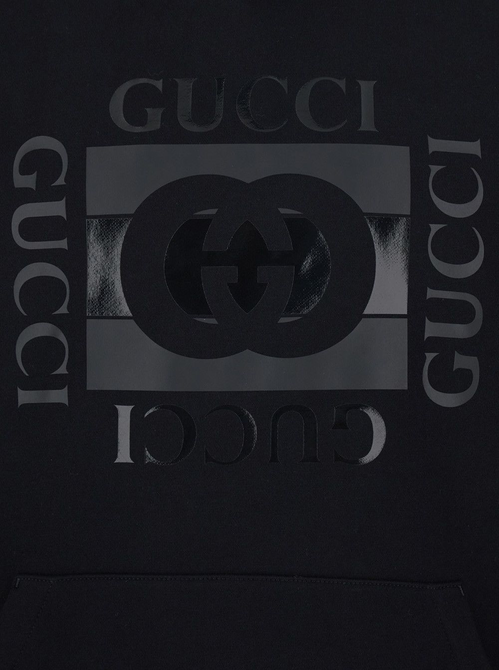 Gucci Black Hooded Sweatshirt with Drawstring and Front Logo in Cotton for Men Size US L / EU 52-54 / 3 - 3 Thumbnail
