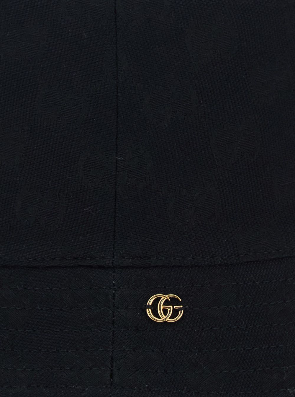 Gucci Black Hat with GG Logo Plate on the Front in Cotton for Women Size ONE SIZE - 3 Thumbnail