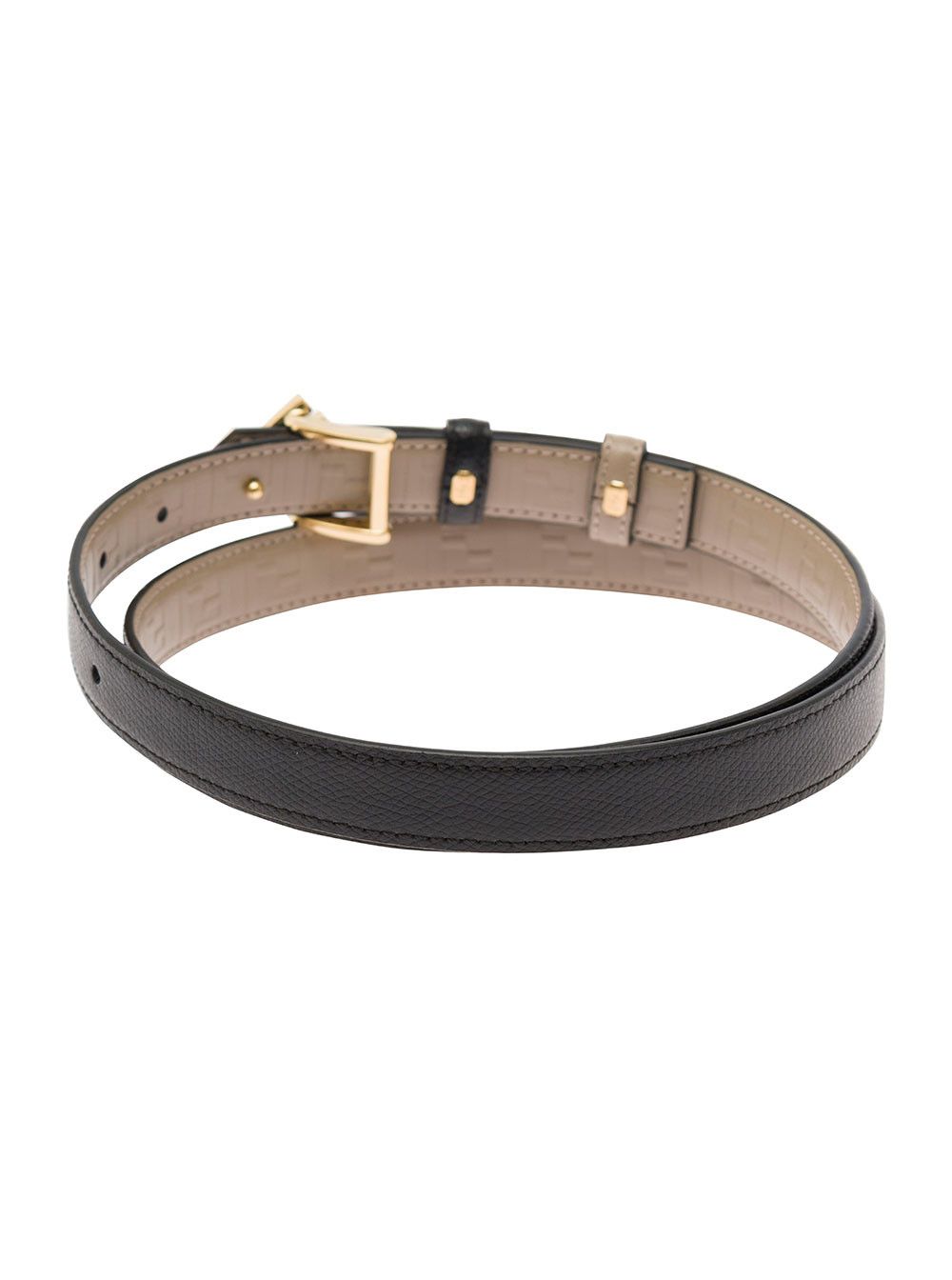 Fendi Black Reversible Belt with FF Double Closure in Leather for Women Size ONE SIZE - 3 Thumbnail
