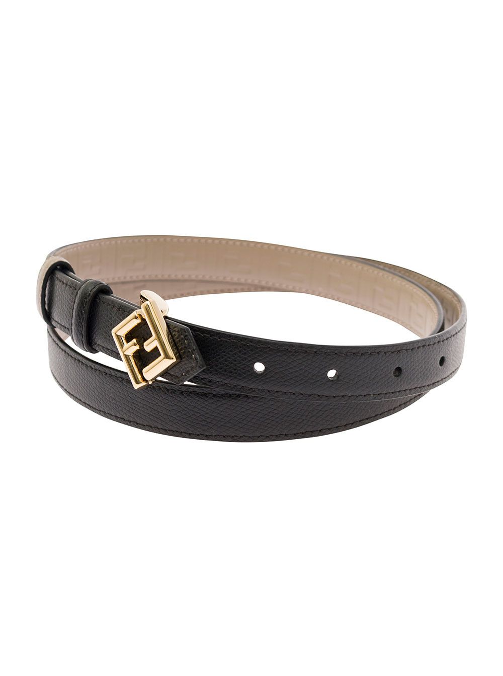Fendi Black Reversible Belt with FF Double Closure in Leather for Women Size ONE SIZE - 2 Thumbnail