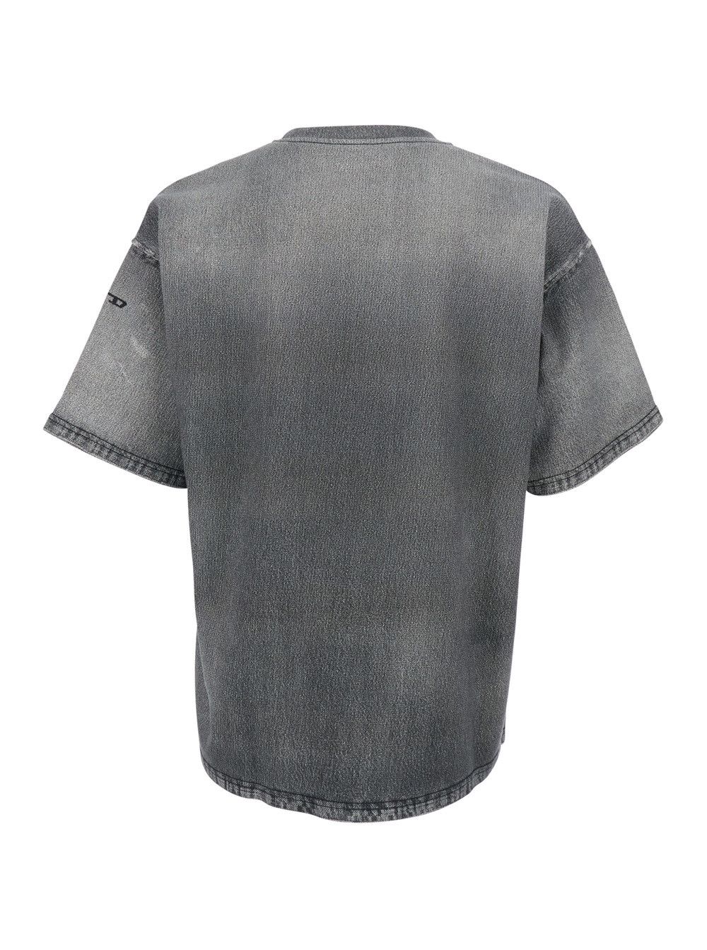 Diesel Grey Crew Neck T-Shirt with Dropped Shoulders and Faded Effect in Cotton Man Size US S / EU 44-46 / 1 - 2 Thumbnail