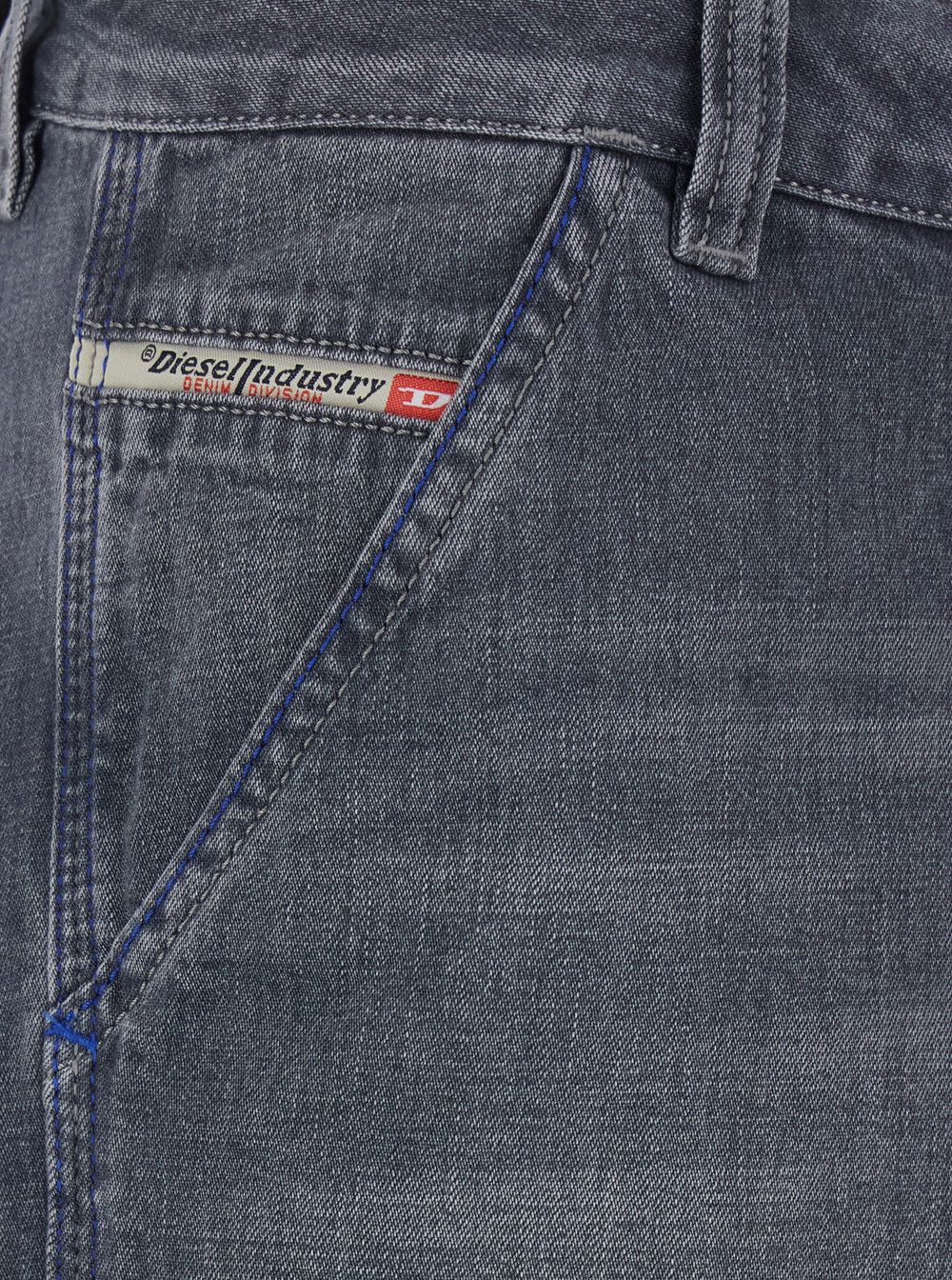 Diesel Grey Five-pocket design jeans with logo patch on the back in denim man Size US 34 / EU 50 - 3 Thumbnail