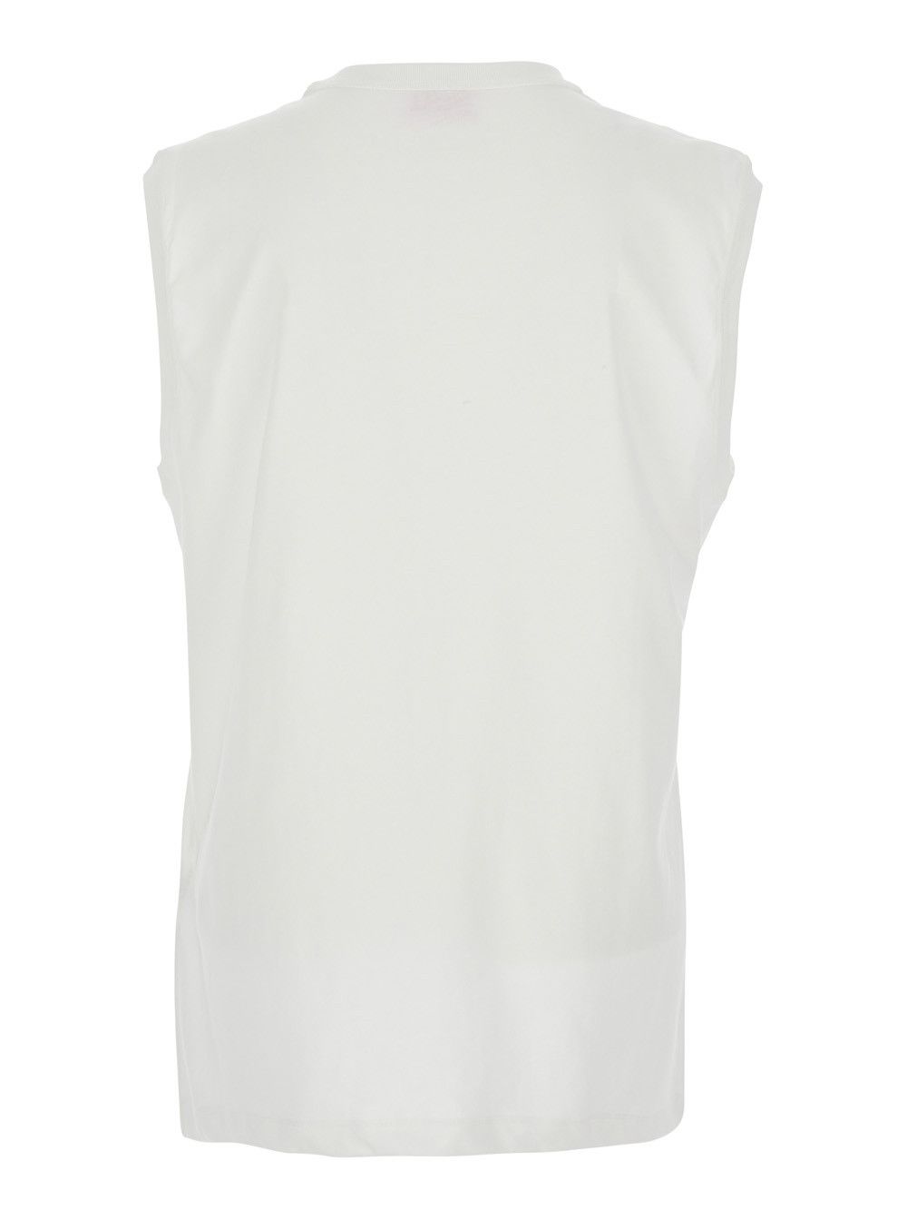 Diesel 'T-Bisco-Iod' White Sleeveless Top with Logo Detail on the Front in Cotton Man Size US L / EU 52-54 / 3 - 2 Thumbnail