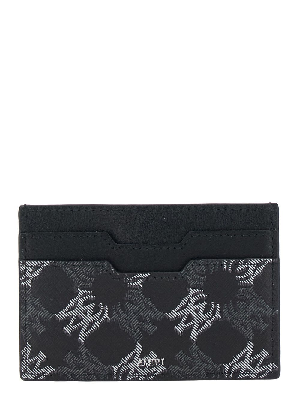 Amiri Black Leather Card Holder with All-Over Logo for Women Size ONE SIZE - 3 Thumbnail