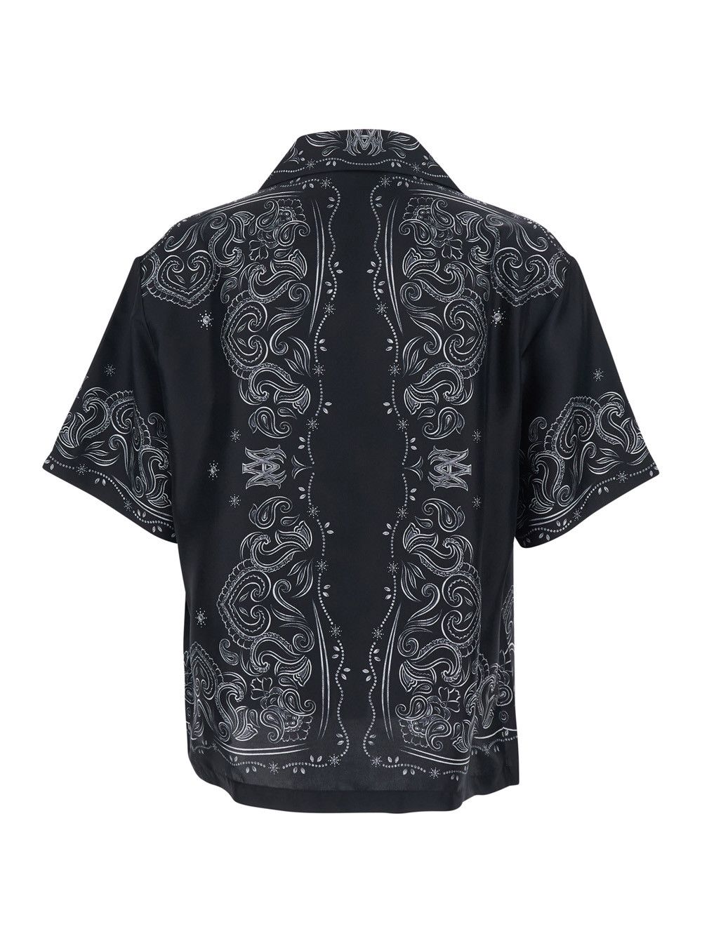 Amiri Black Shirt with Cuban Collar and All-Over Bandana Print in Silk Man Size US M / EU 48-50 / 2 - 2 Thumbnail