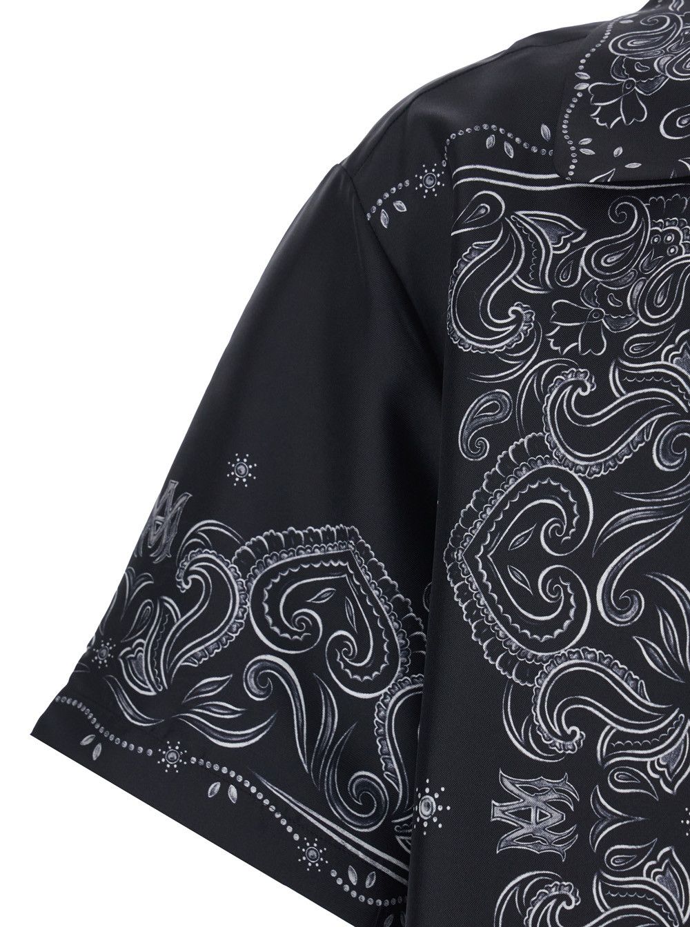 Amiri Black Shirt with Cuban Collar and All-Over Bandana Print in Silk Man Size US M / EU 48-50 / 2 - 3 Thumbnail
