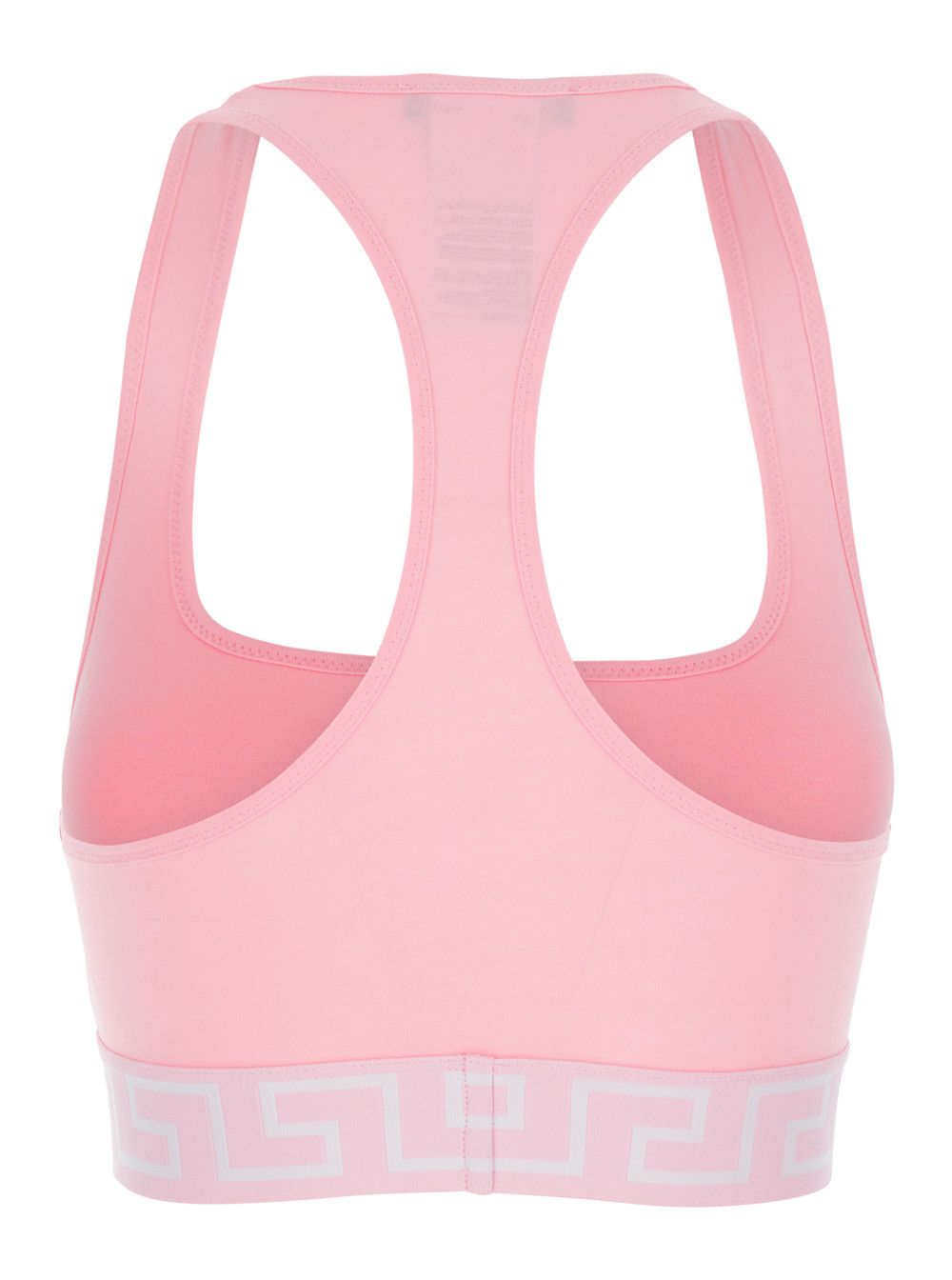 Versace Pink Sport Top with Greca and Medusa Logo In Tech Fabric For Women Size L / US 10 / IT 46 - 2 Thumbnail