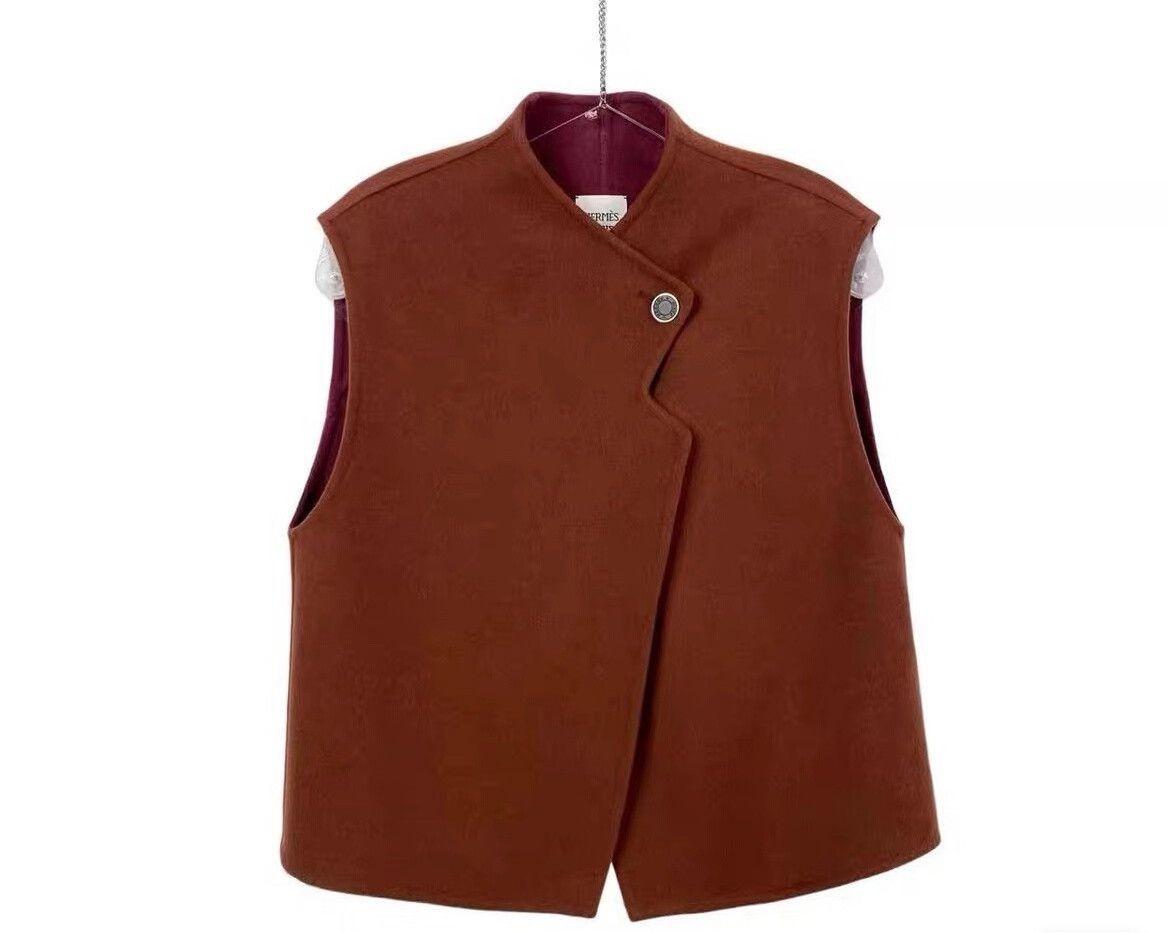 Hermes Hermes Cashmere Vest in Brown Red Size XS / US 0-2 / IT 36-38 - 6 Thumbnail
