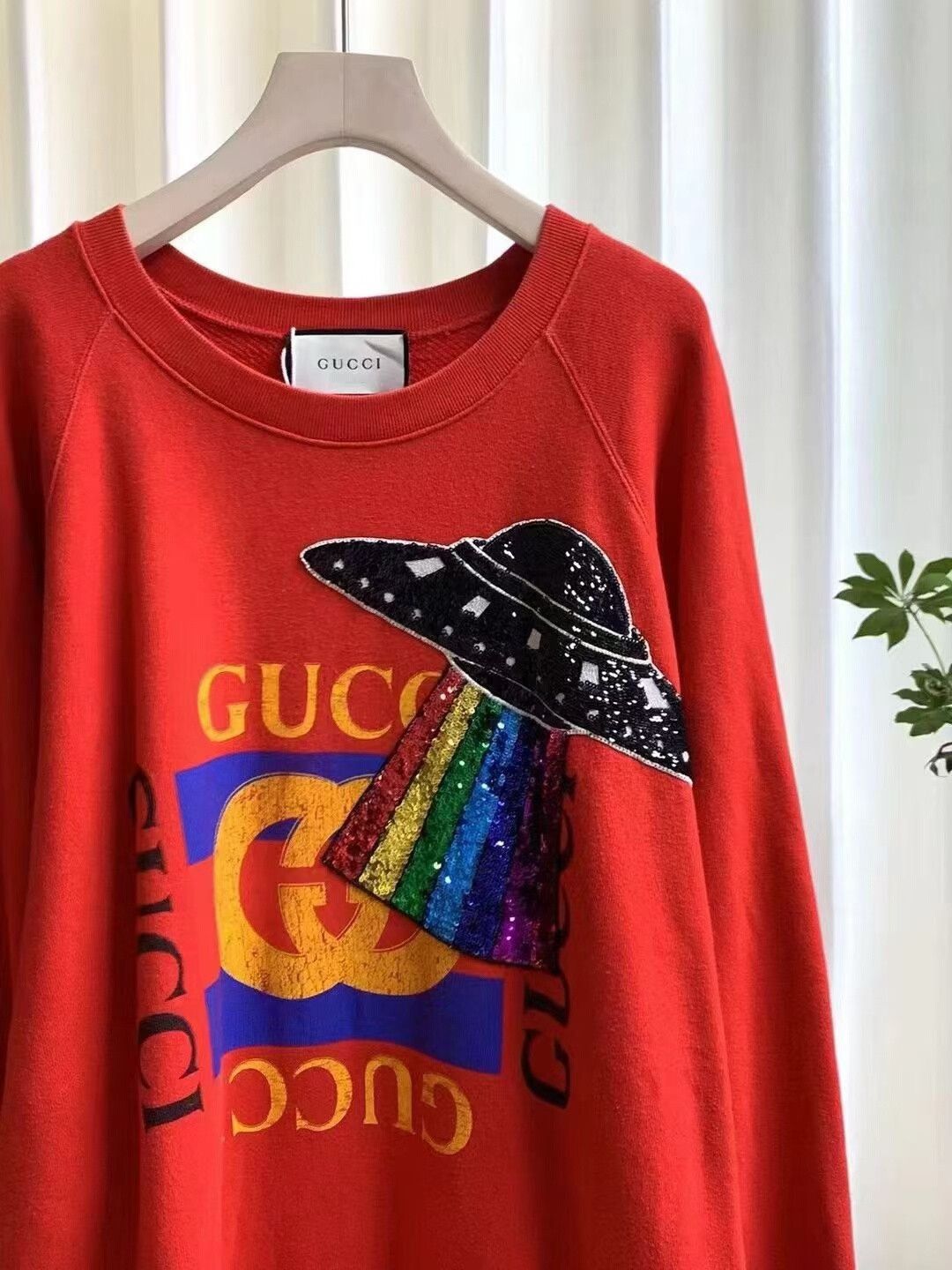 Gucci Red Gucci Sequin Printed Hoodie Size US L / EU 52-54 / 3 - 2 Thumbnail
