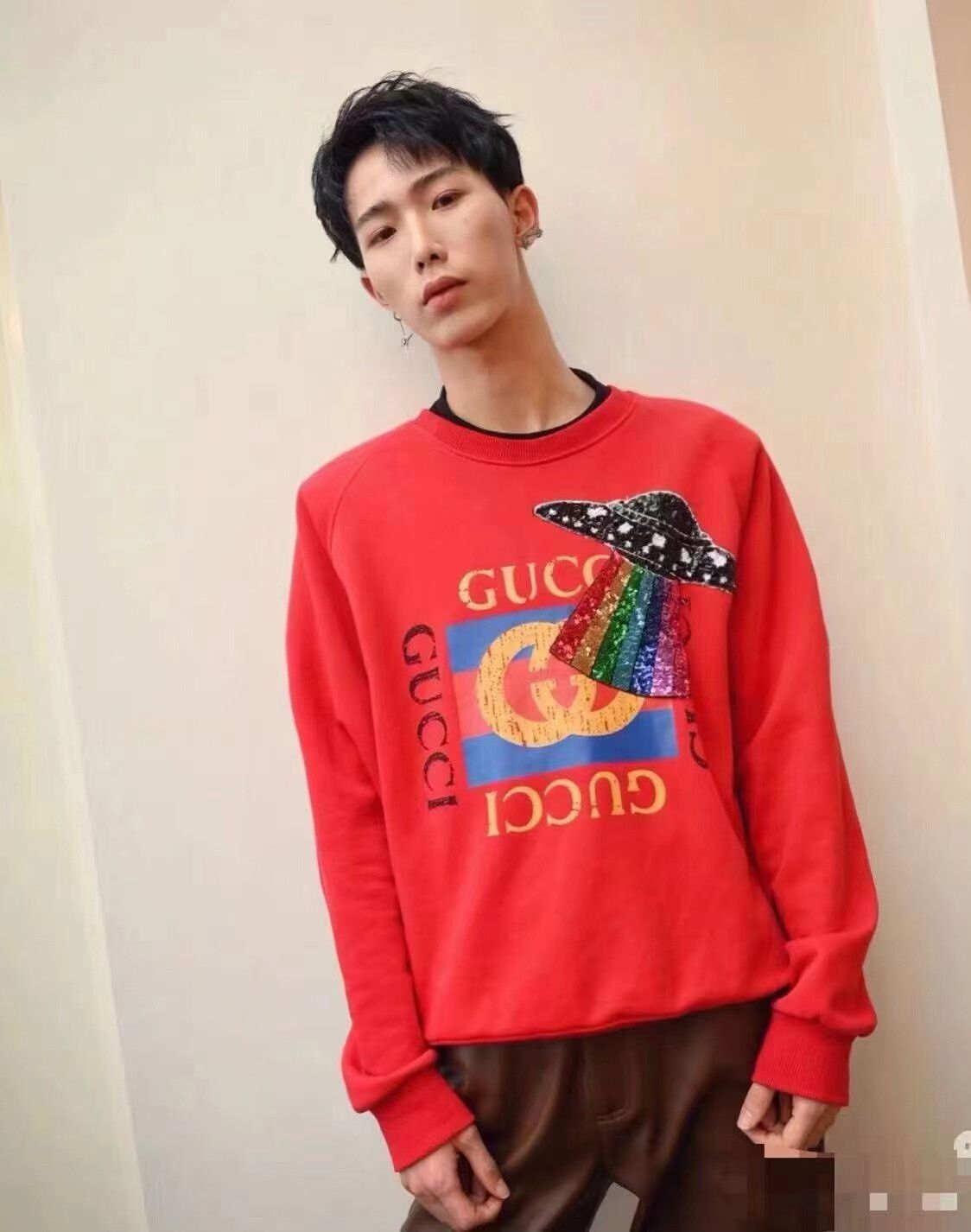 Gucci Red Gucci Sequin Printed Hoodie Size US L / EU 52-54 / 3 - 7 Thumbnail