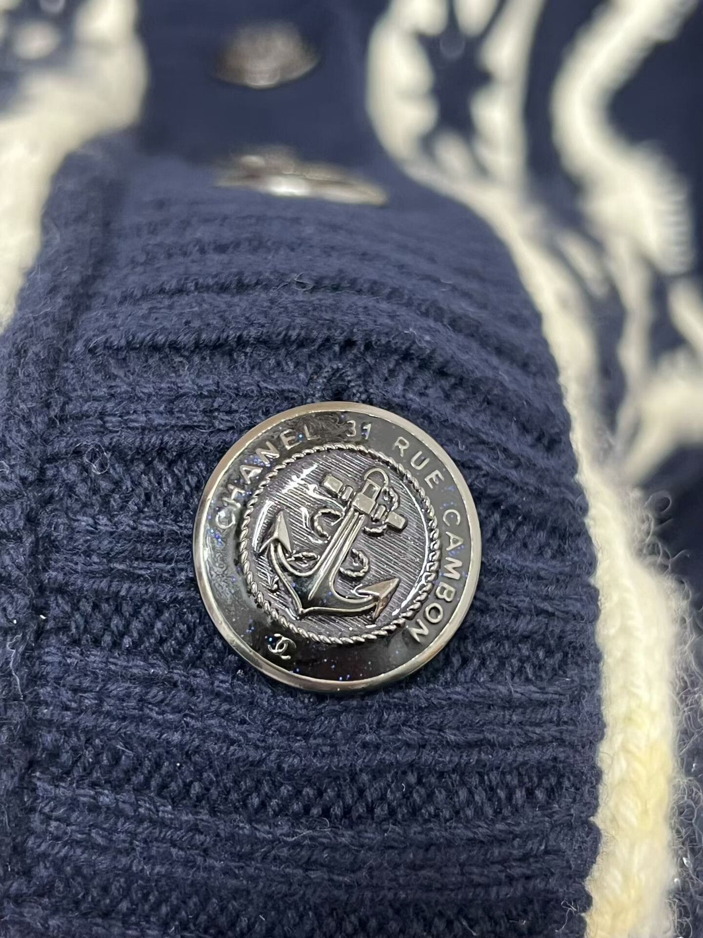 Chanel Chanel Navy Blue Knit Cardigan Size XS / US 0-2 / IT 36-38 - 5 Thumbnail