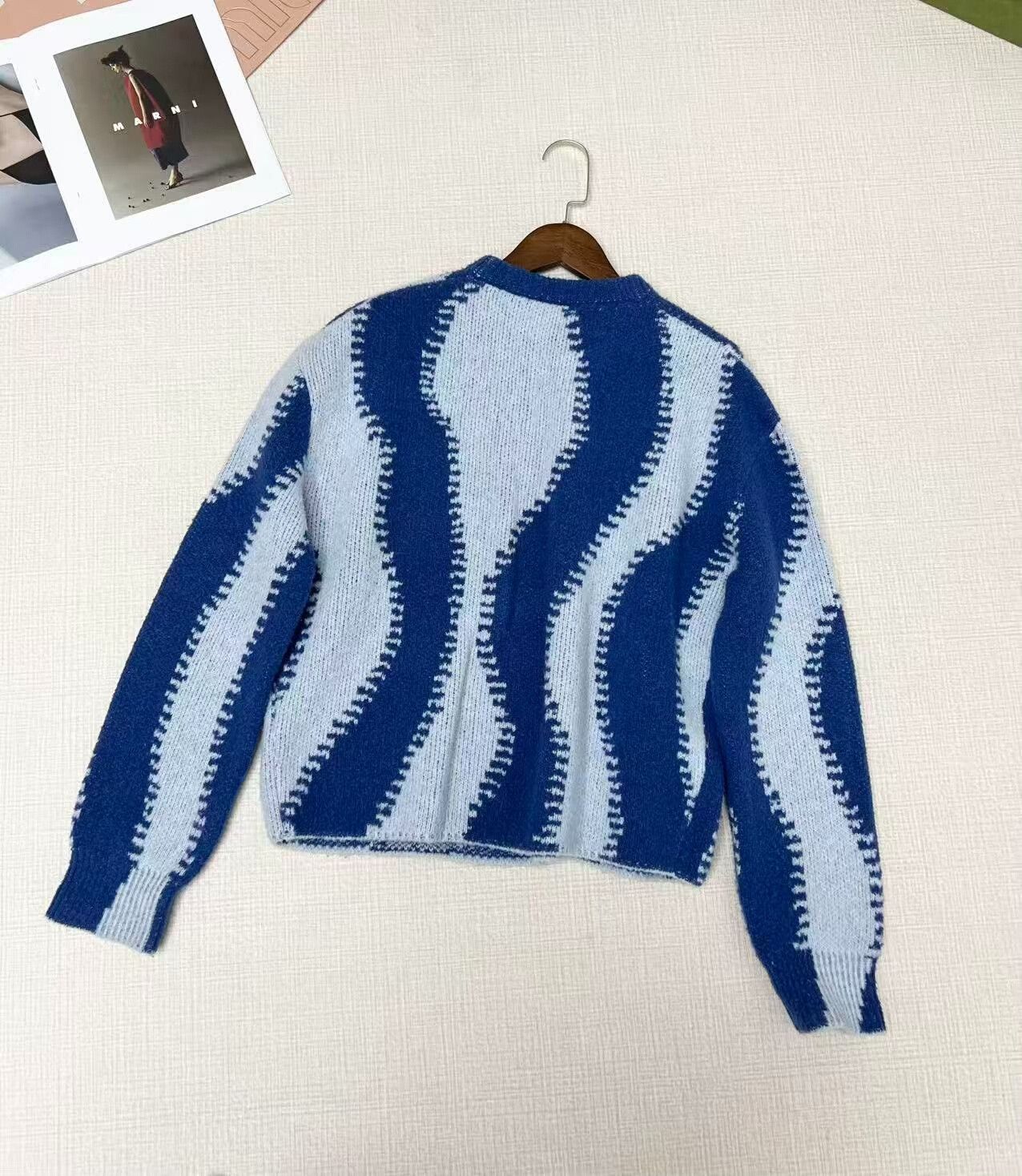Loewe Loewe Women's Blue Striped Knit Sweater Size XL / US 12-14 / IT 48-50 - 2 Thumbnail