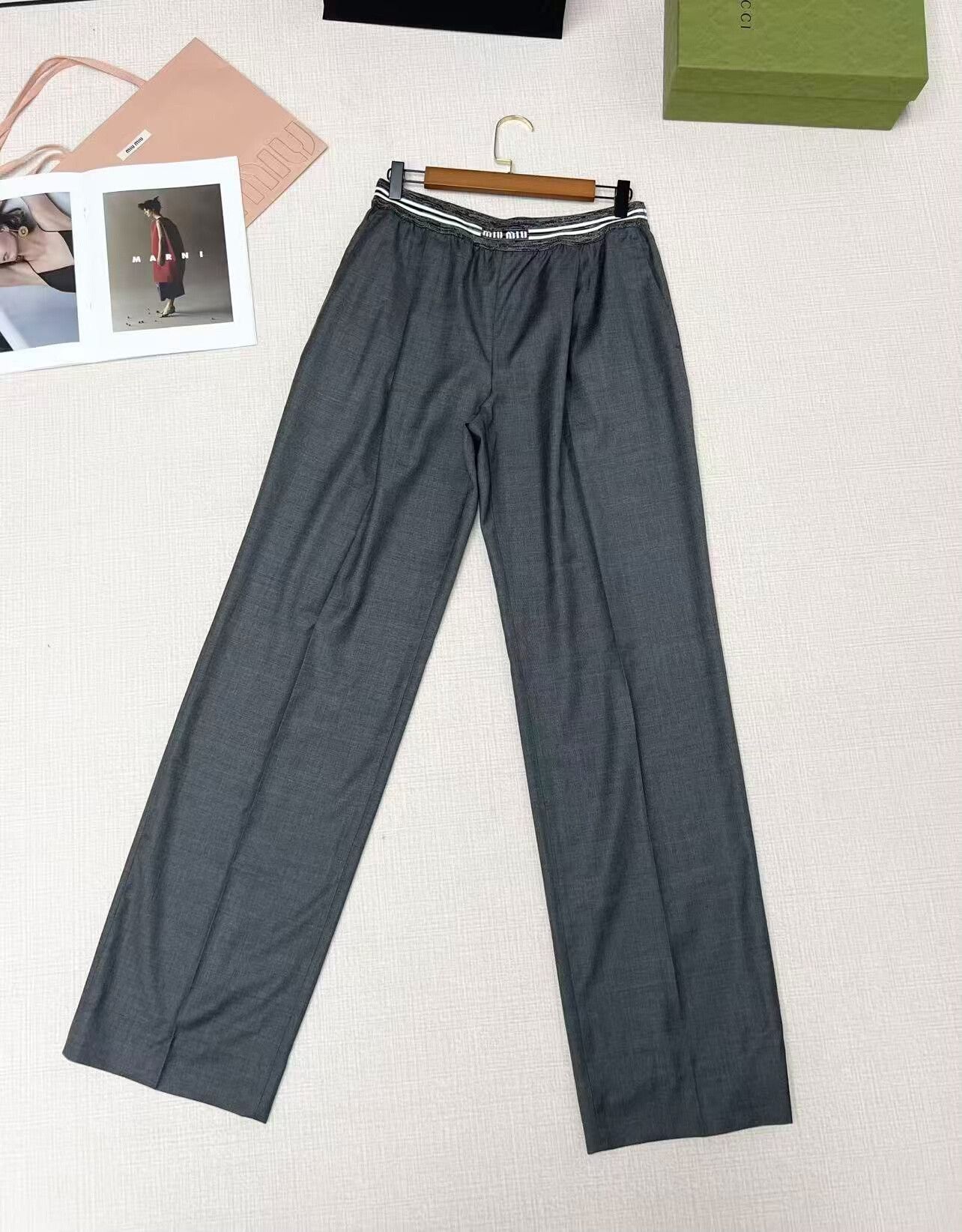 Miu Miu Miu Miu Gray Wool Pants Size 40 Size 40" / US 18 - 2 Thumbnail