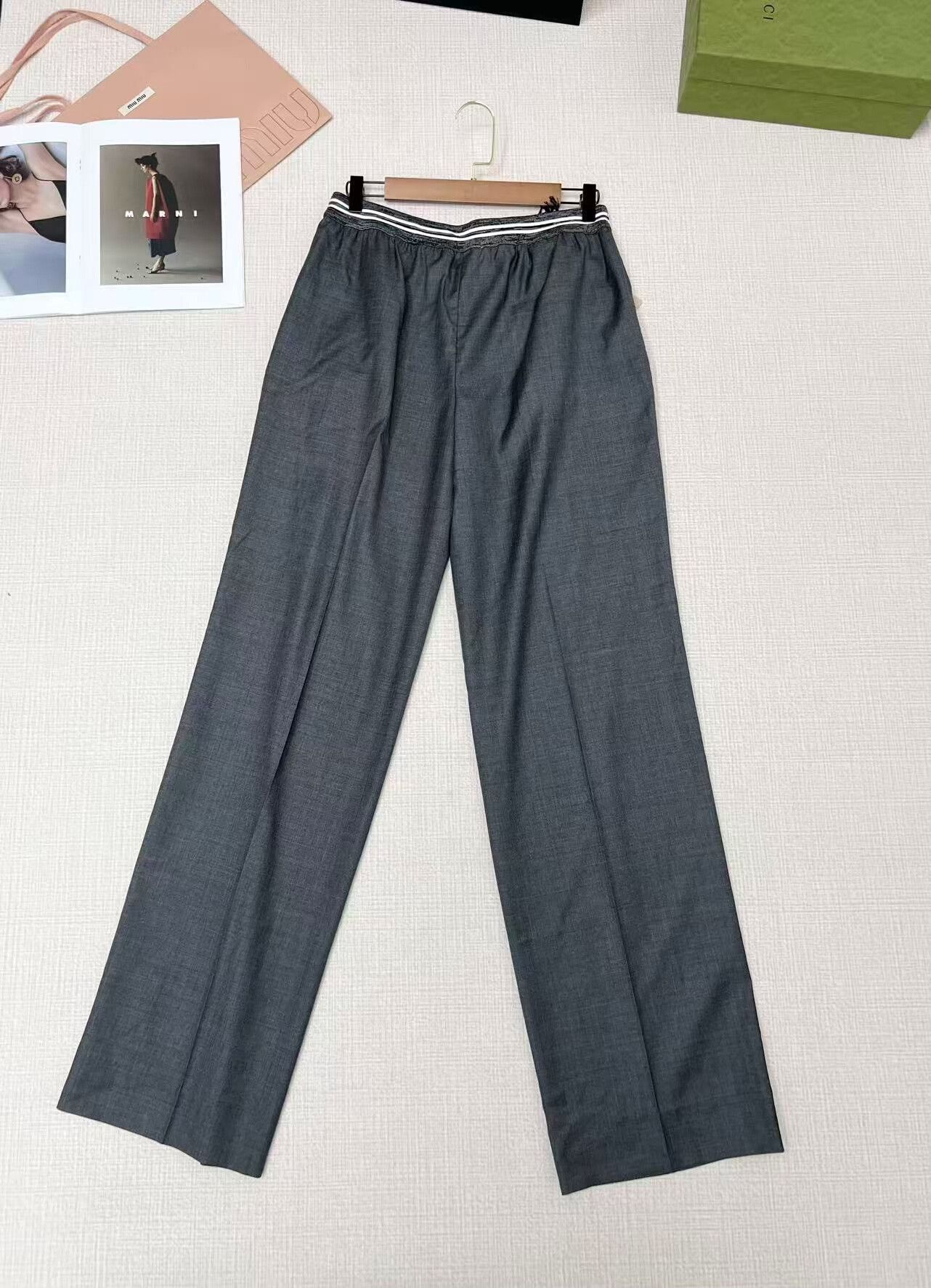 Miu Miu Miu Miu Gray Wool Pants Size 40 Size 40" / US 18 - 4 Thumbnail