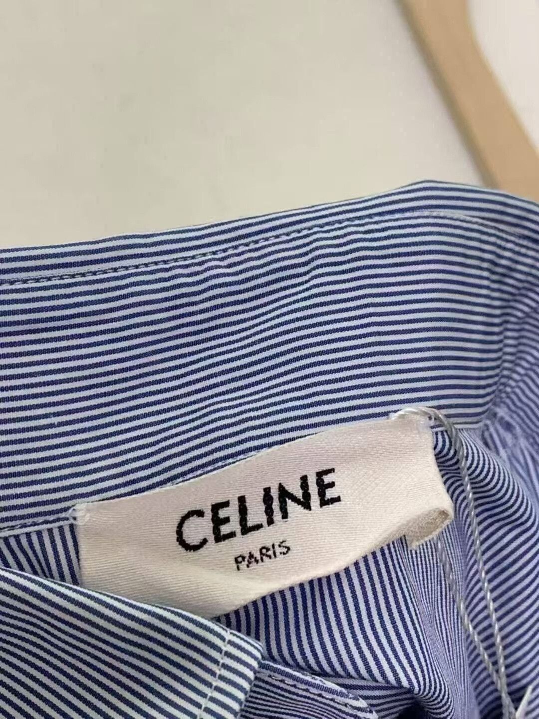 Celine Celine Striped Logo Shirt, Size 40 Size US XXS / EU 40 - 2 Thumbnail