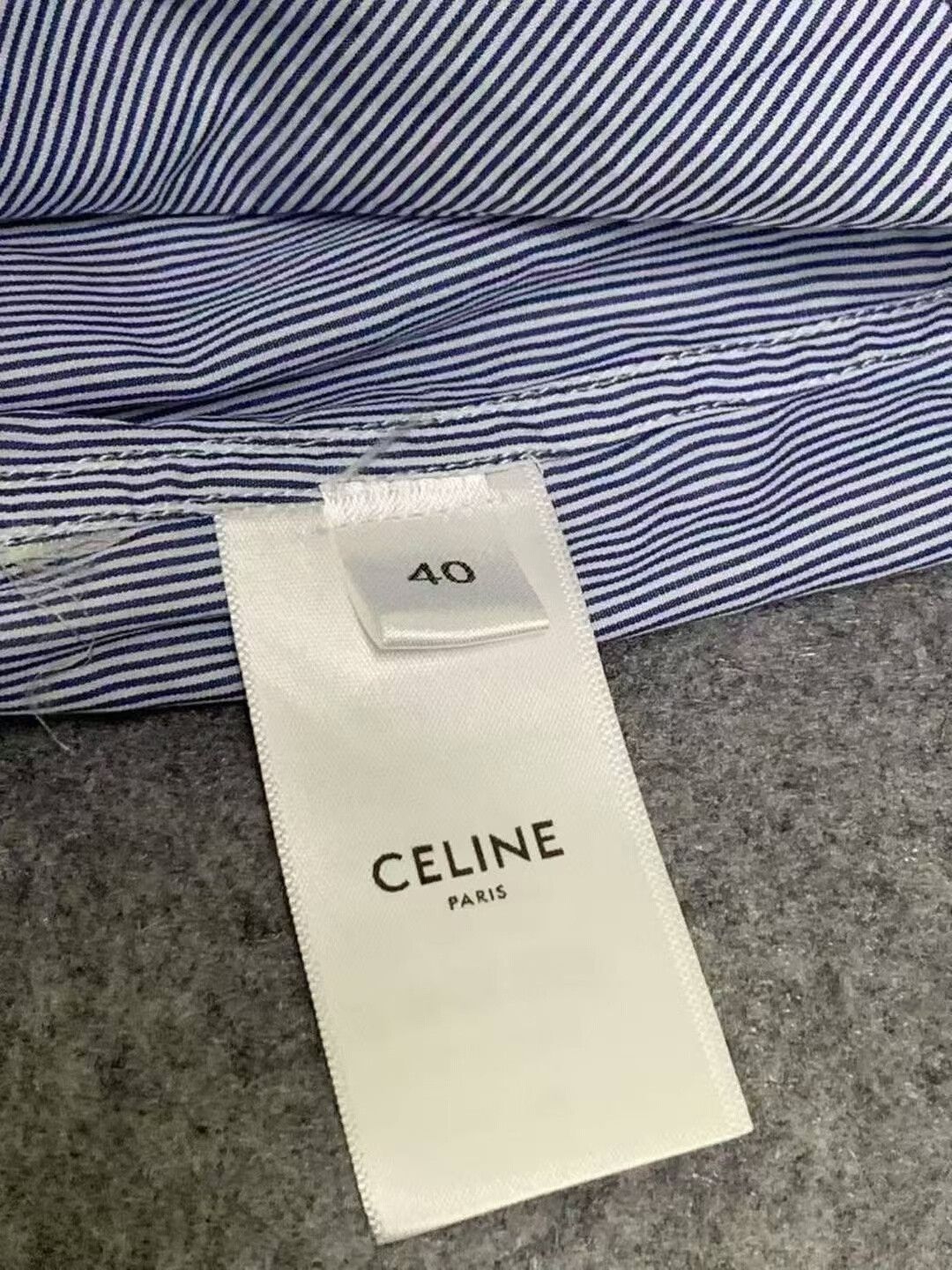 Celine Celine Striped Logo Shirt, Size 40 Size US XXS / EU 40 - 3 Thumbnail