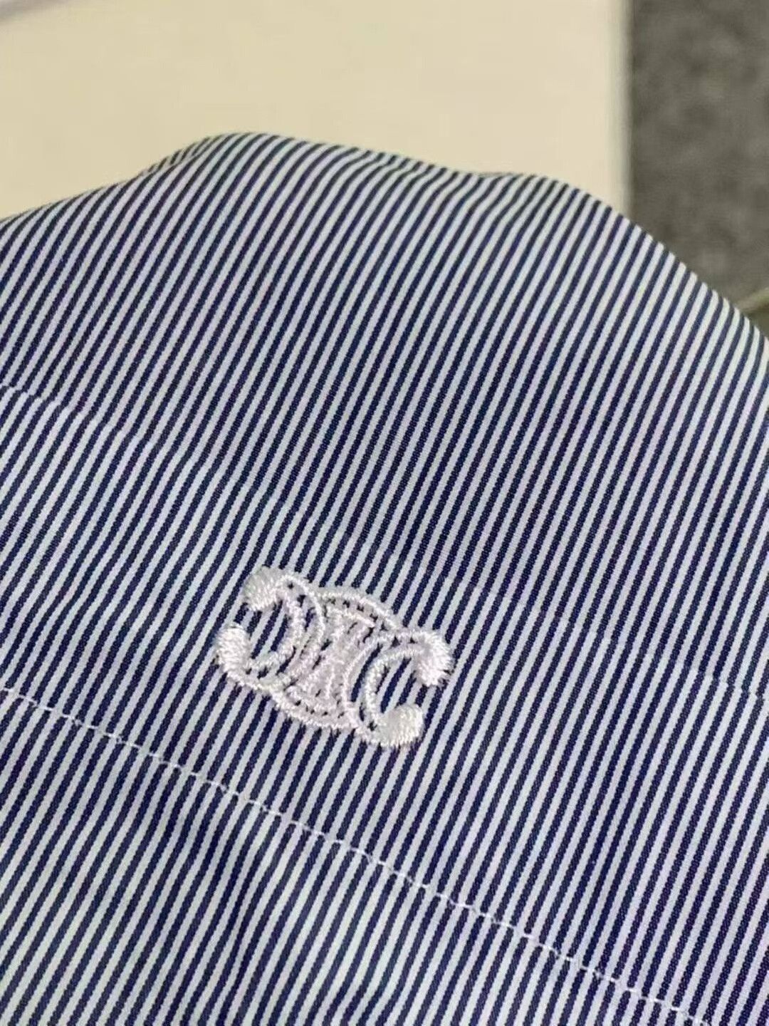 Celine Celine Striped Logo Shirt, Size 40 Size US XXS / EU 40 - 4 Thumbnail