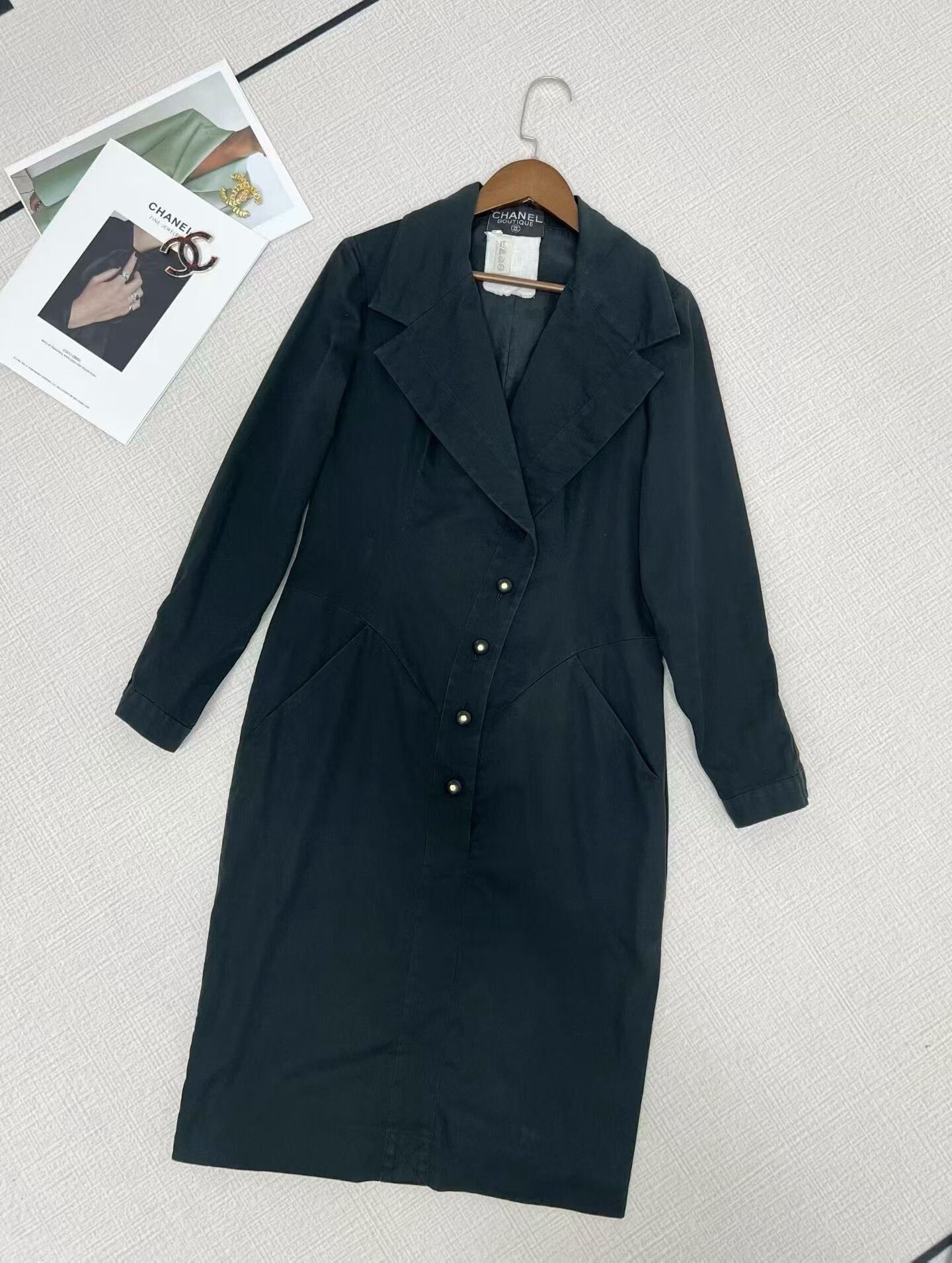 Chanel Long Sleeve Dress with Button Detail