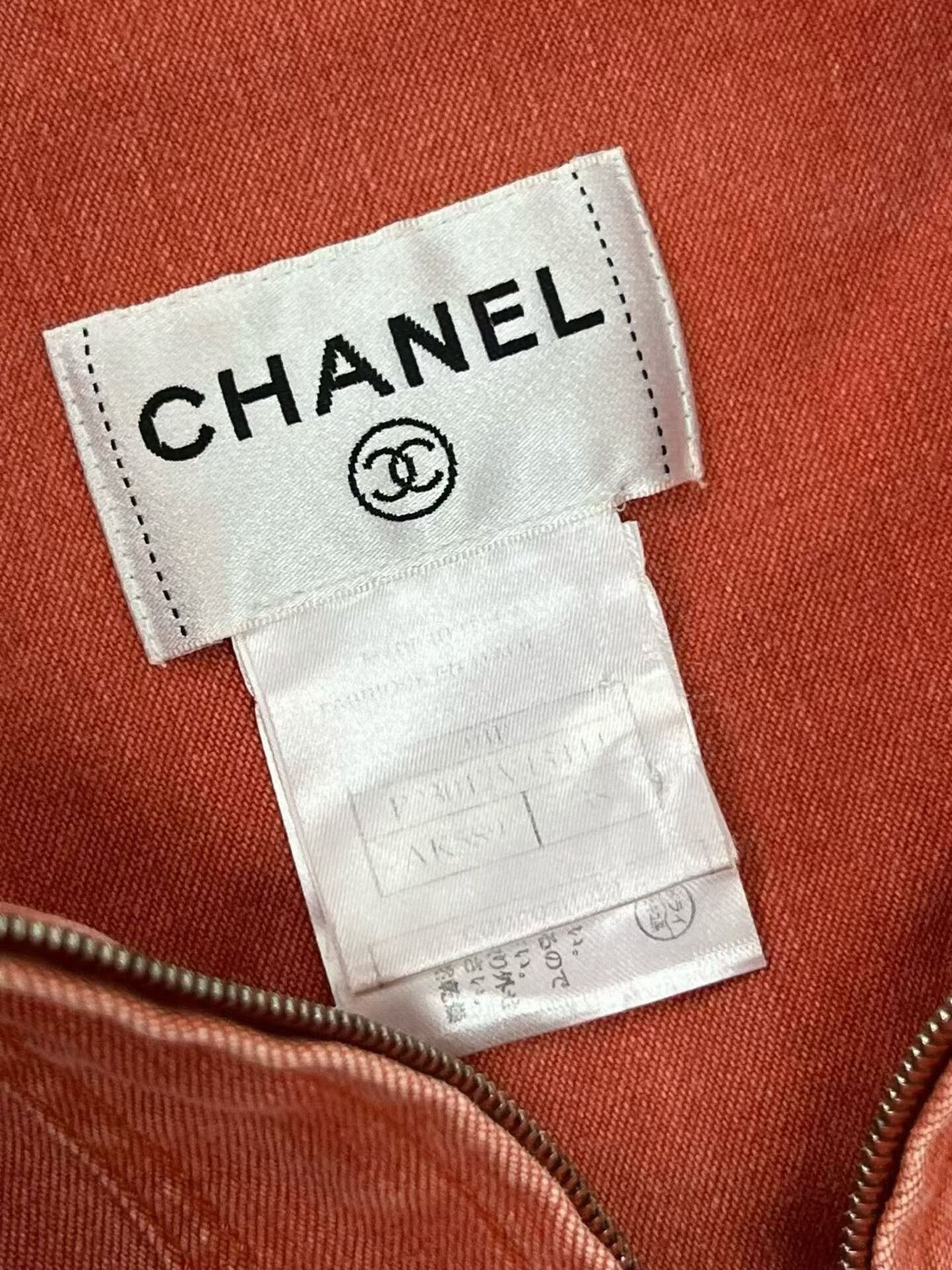 Chanel Chanel Denim Dress in Coral Color Size 38" / US 16 / IT 52 - 3 Thumbnail