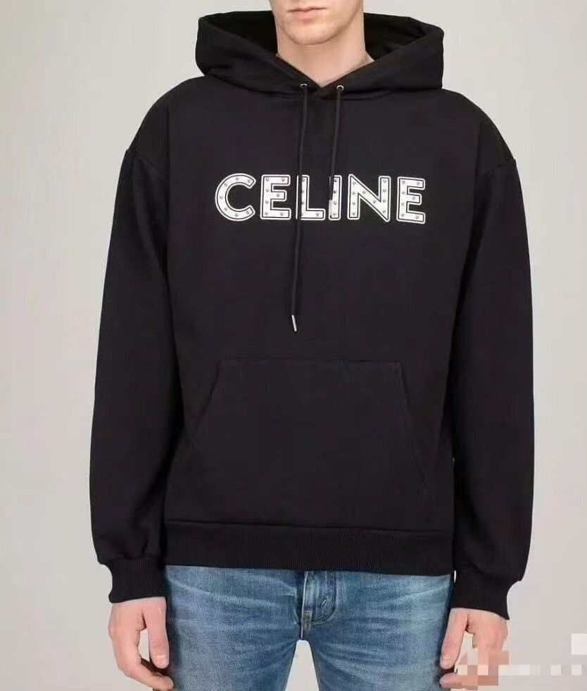 Celine Celine Black Hooded Sweatshirt with Logo Size M / US 6-8 / IT 42-44 - 7 Thumbnail