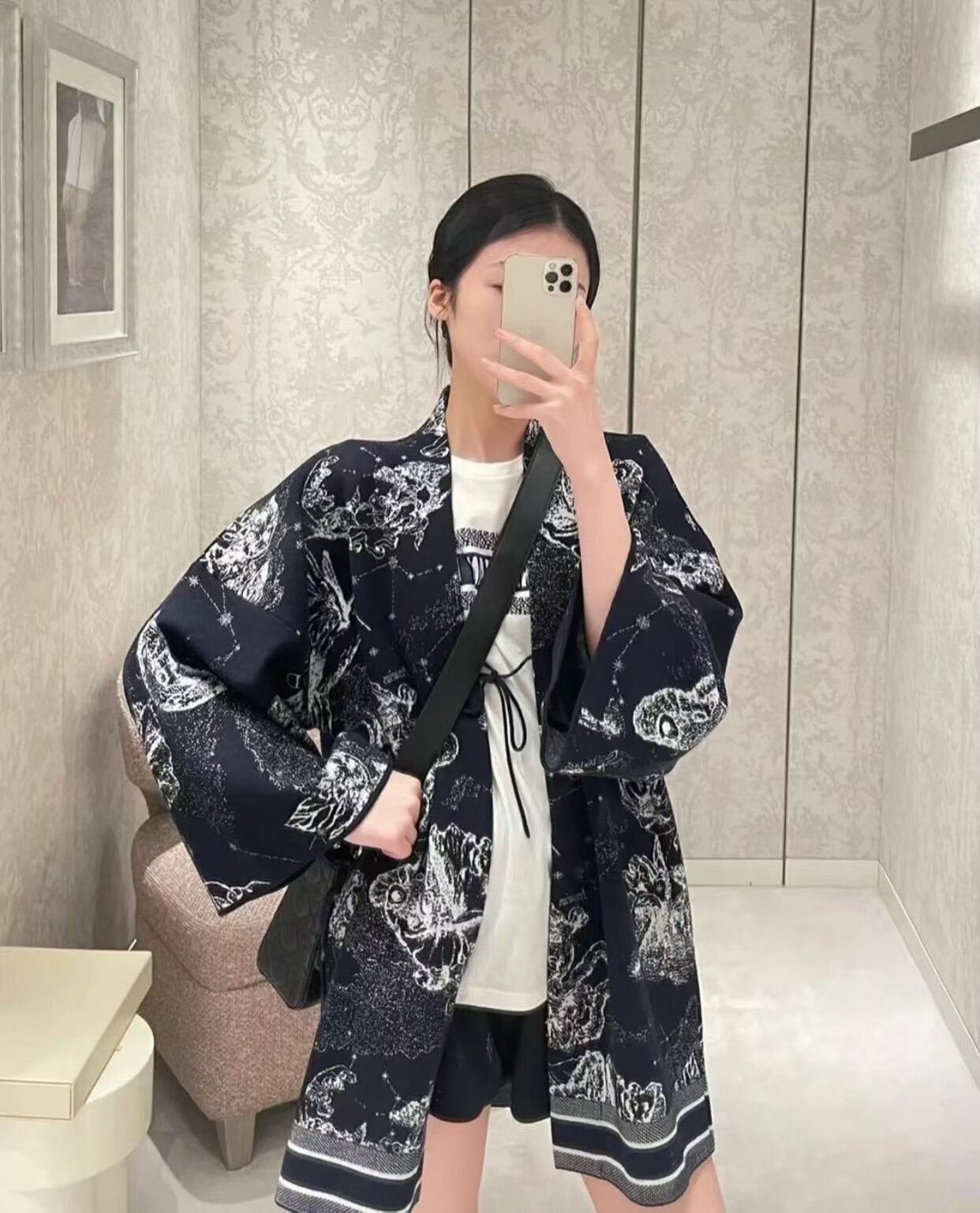 Dior Christian Dior Printed Cashmere Coat Size S / US 4 / IT 40 - 6 Thumbnail