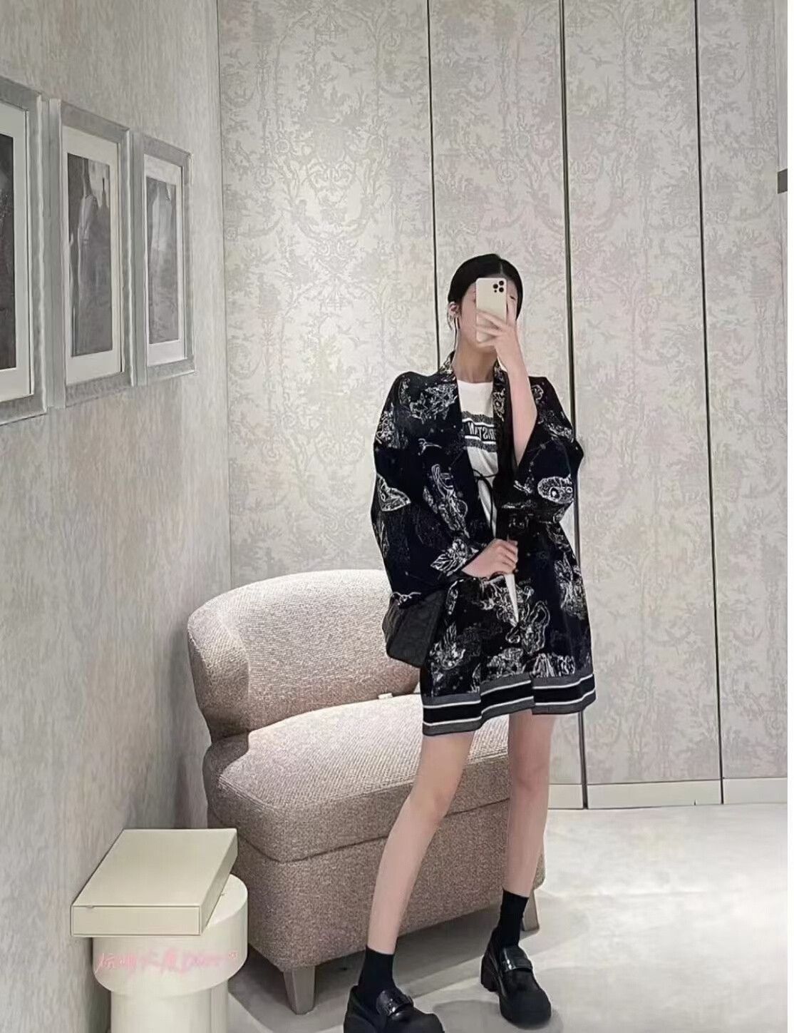 Dior Christian Dior Printed Cashmere Coat Size S / US 4 / IT 40 - 5 Thumbnail