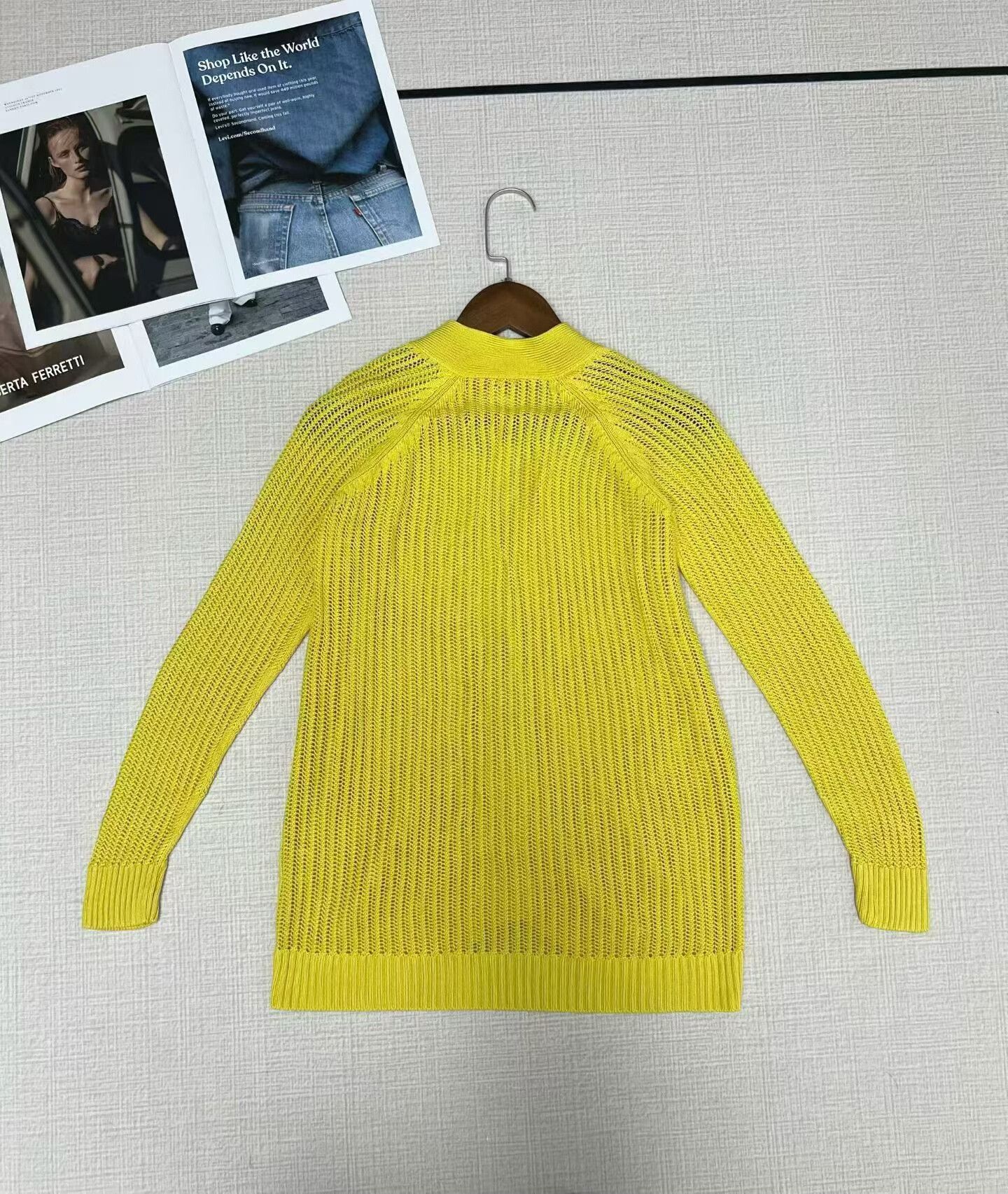 Hermes Hermes Knitted Cardigan in Yellow Size XS / US 0-2 / IT 36-38 - 3 Thumbnail